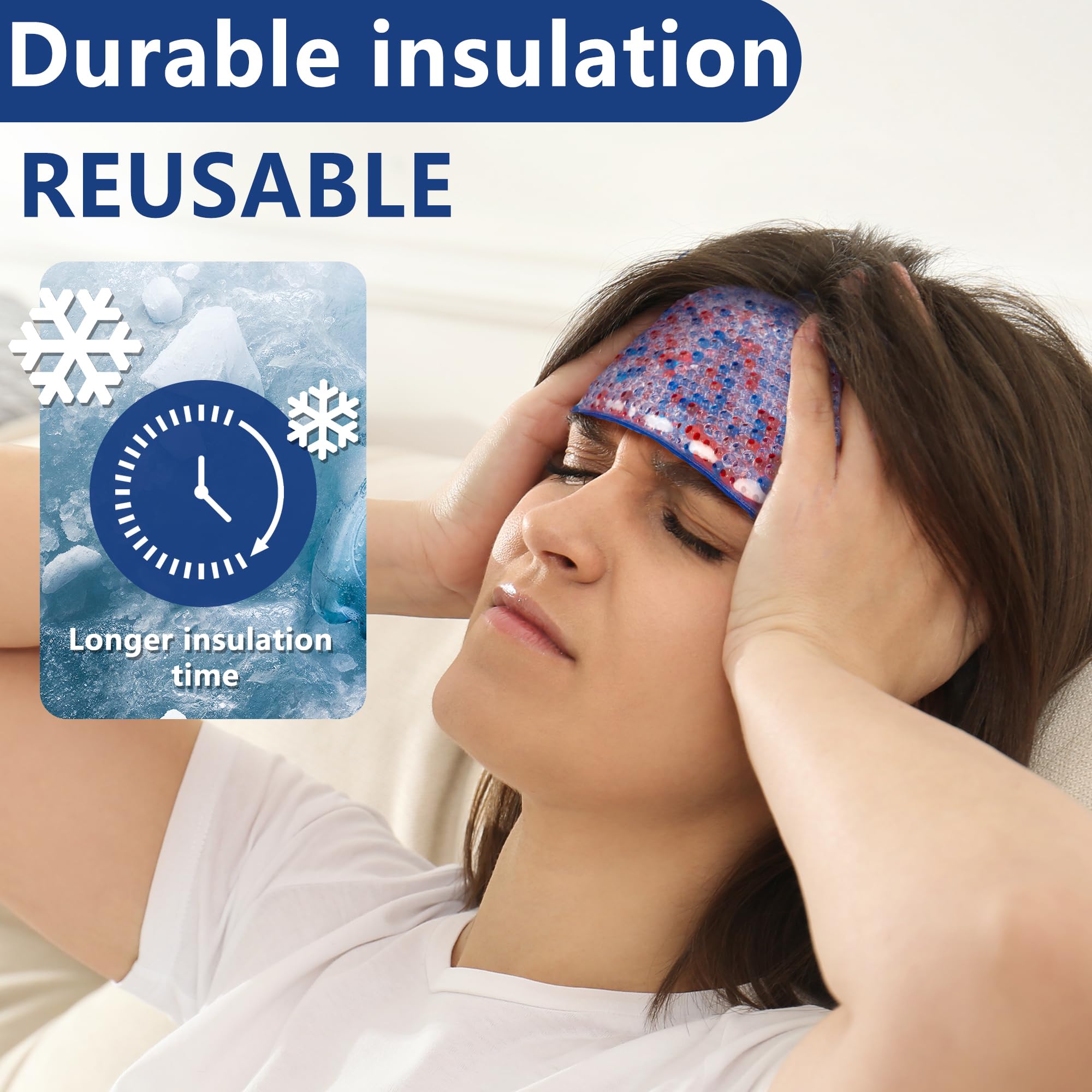 Reusable Hot & Cold Gel Bead Pack for Pain Relief - Microwave & Freezer Safe - Perfect for Muscle Soreness, Headaches, Injuries & Post-Surgery Recovery