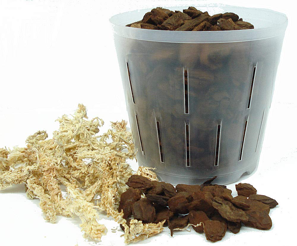 Premium Orchid Repotting Kit - 5 Inch Pot with Large Bark Mix - All-in-One Plant Care Set for Healthy Orchid Growth - Perfect for Home, Office, and Garden Use