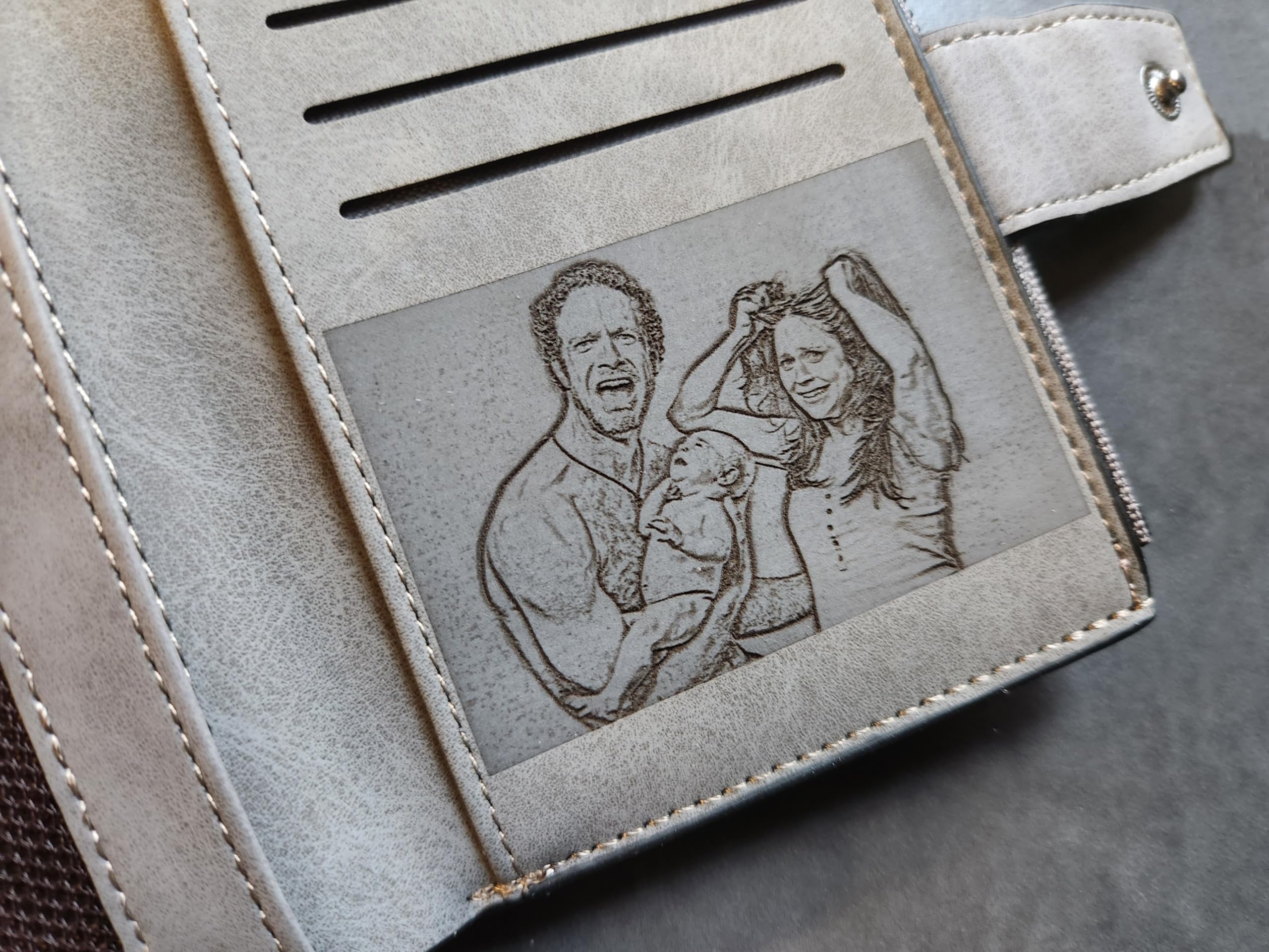 Personalized Photo Wallet for Women & Men - Custom Engraved Vegan Leather Zipper Purse - Unique Gift for Sister, Wife, Mum (Birthday, Anniversary) - Perfect for Everyday Use & Special Occasions