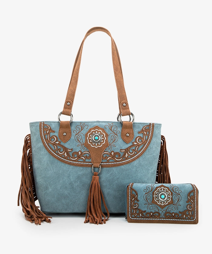 Montana West Cut Out Fringe Concealed Carry Tote Bag Set - Stylish & Functional Purse for Women, Perfect for Everyday Use, Travel, and Concealed Carry
