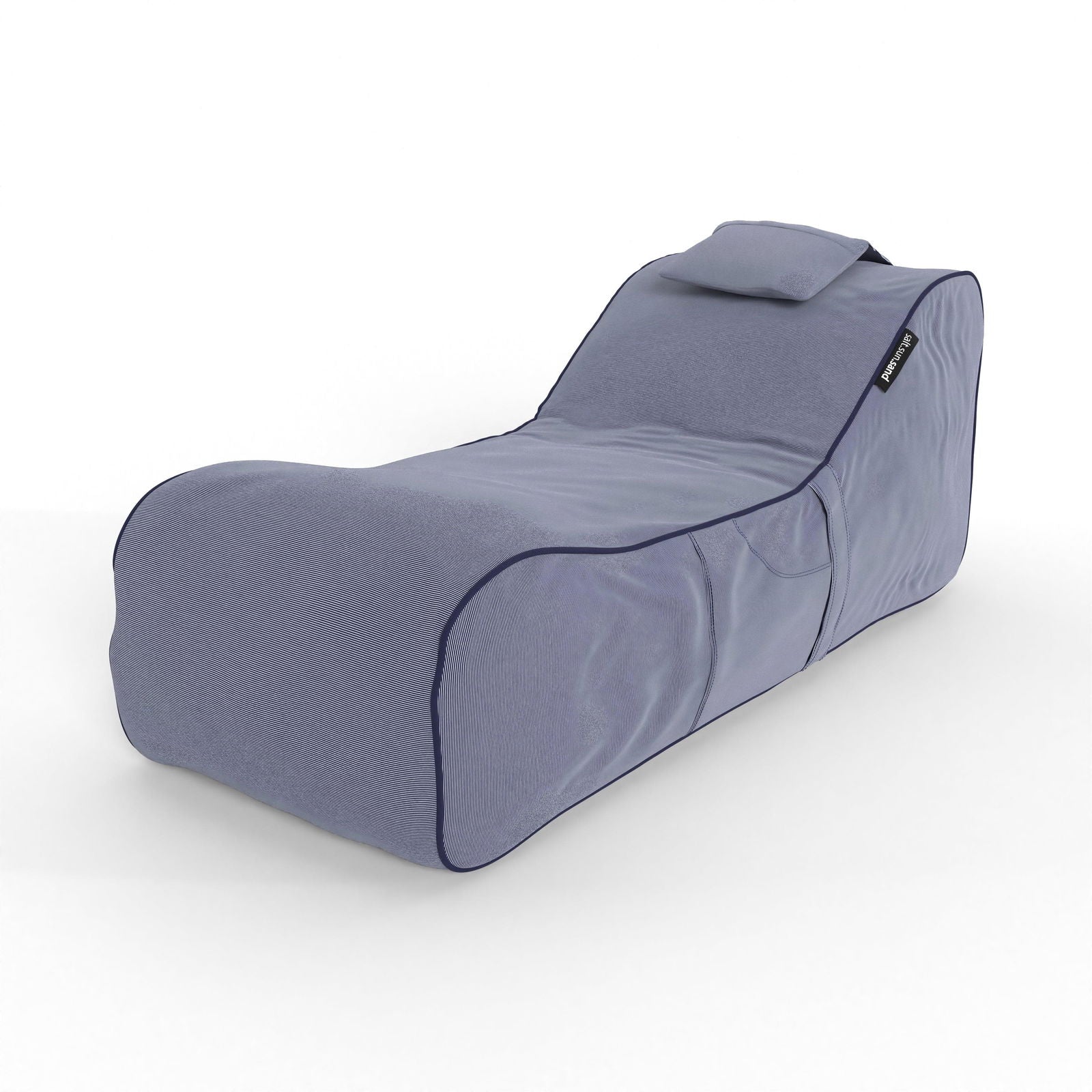Premium Tweed Navy Bondi Indoor/Outdoor Bean Bag Chair - Water-Resistant & Durable for Living Room, Bedroom, Patio & Backyard Relaxation