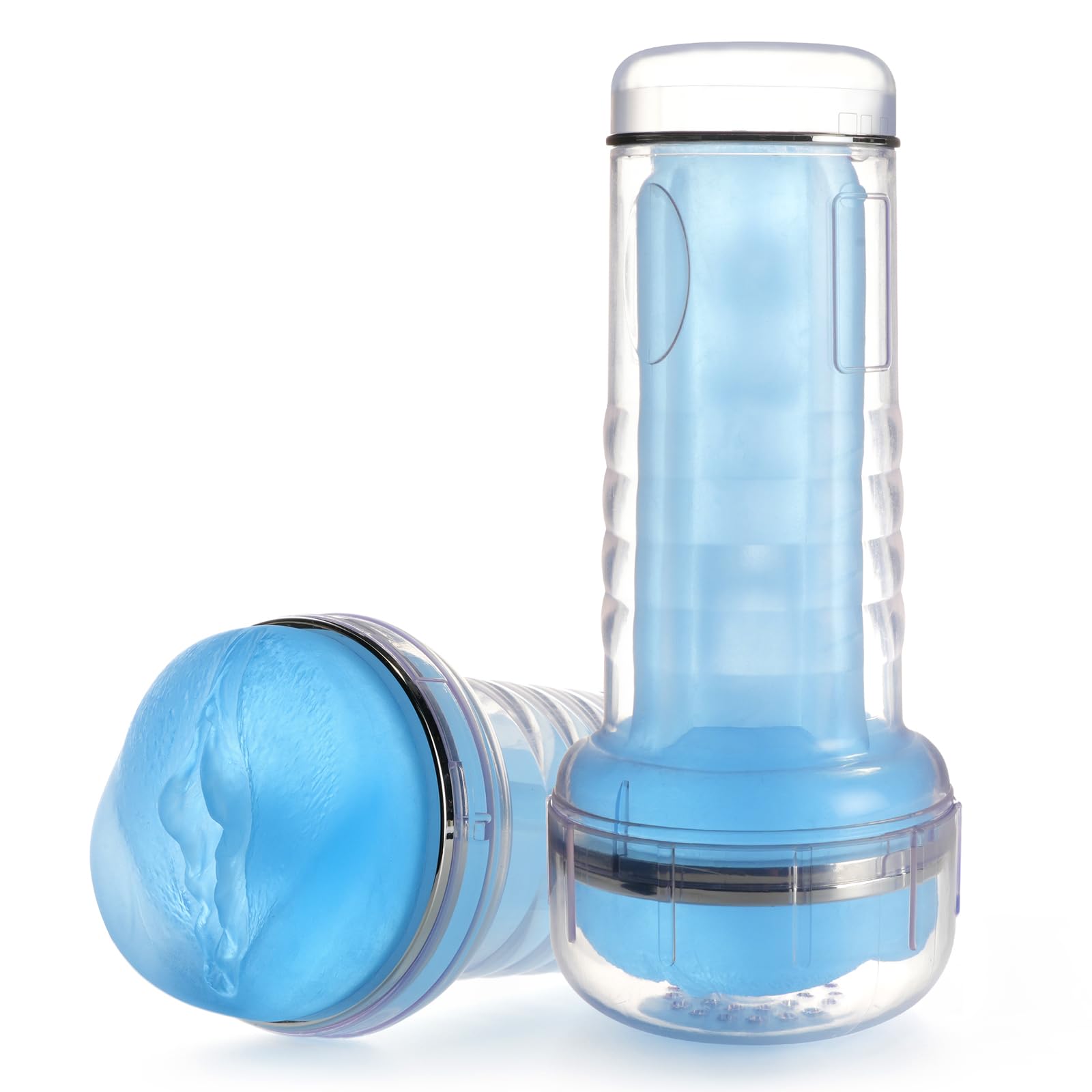 Realistic Male Masturbator - Lifelike Textured Vagina Crystal Stroker for Men | Transparent Soft Sleeve Pocket Pussy | Adult Sex Toys for Solo Pleasure & Stress Relief | Perfect for Discreet Home Use or Travel Companion