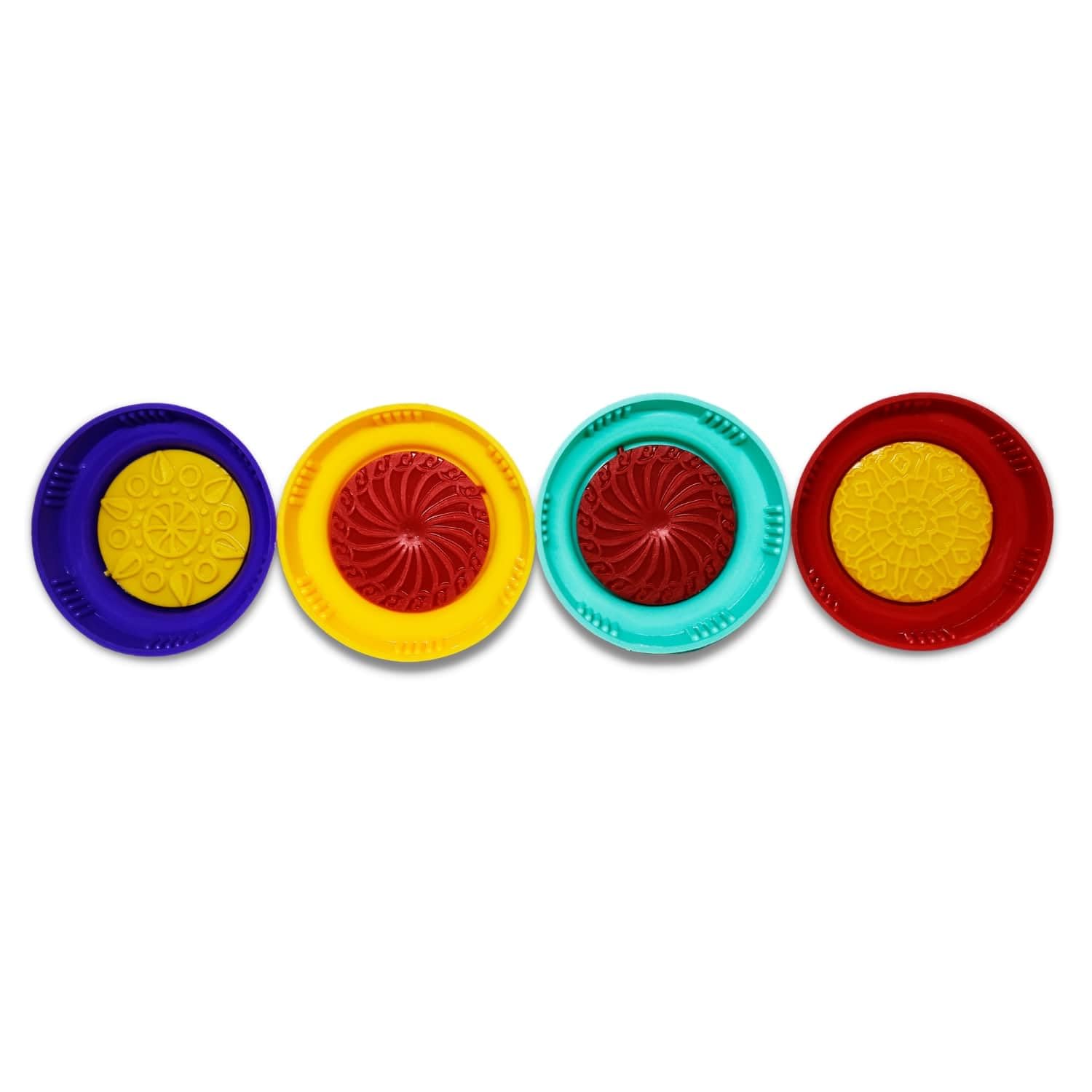 4-Piece Plastic Maamoul Cookie Mold Set - 3.2