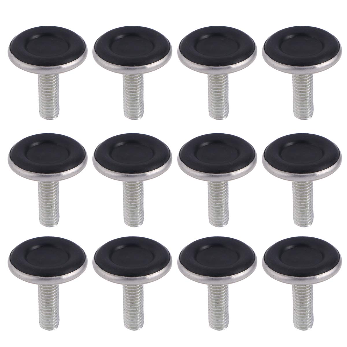Yardwe 24PCS Heavy Duty Adjustable Furniture Leveling Feet - M8 x 25mm Black Leg Levelers for Tables, Chairs & Cabinets - Protects Hardwood Floors & Prevents Scratches - Perfect for Home, Office & Restaurant Use