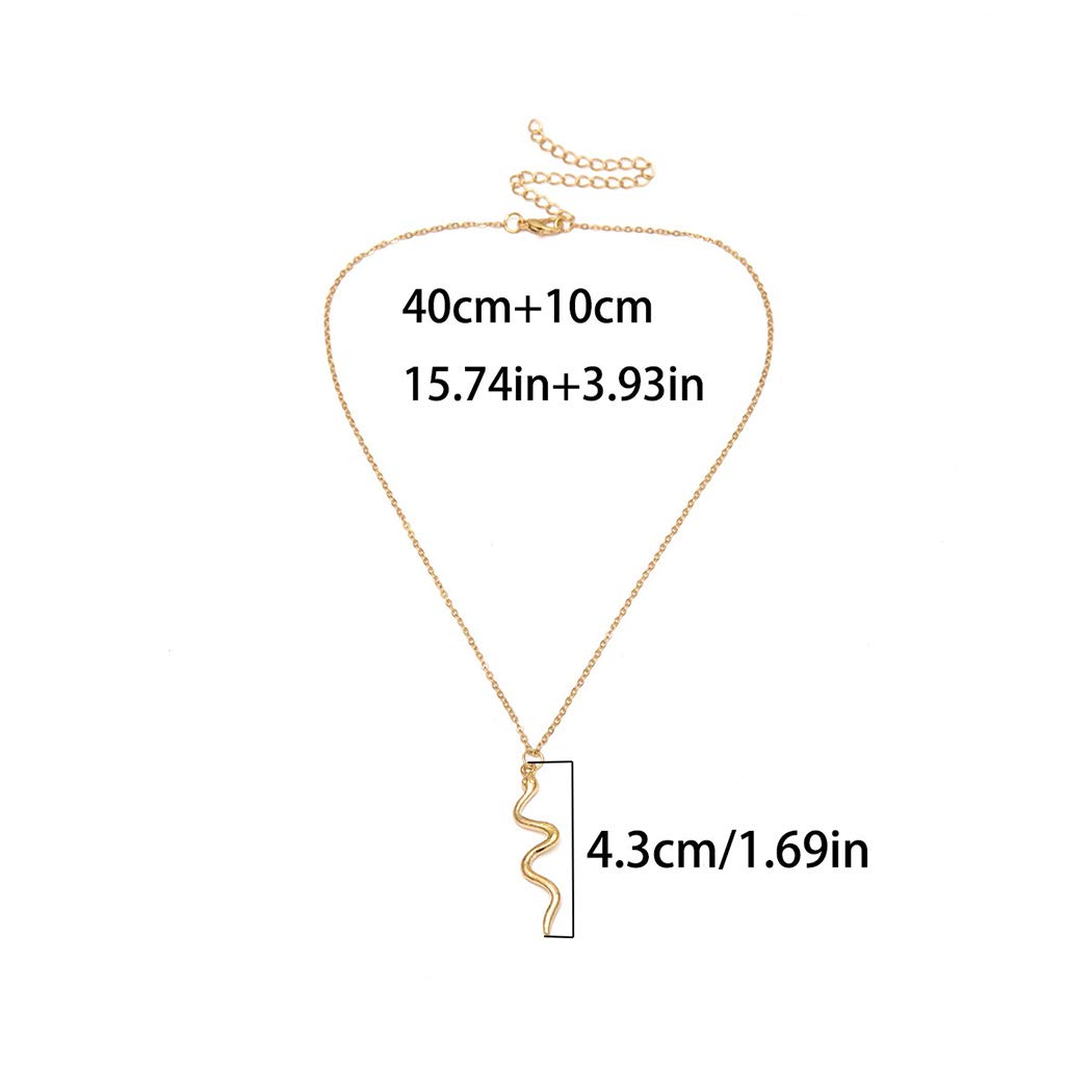LittleB Minimalist Serpentine Pendant Necklace - 14K Gold Plated Short Chain Jewelry for Women & Girls | Perfect for Everyday Wear, Gift Giving & Special Occasions