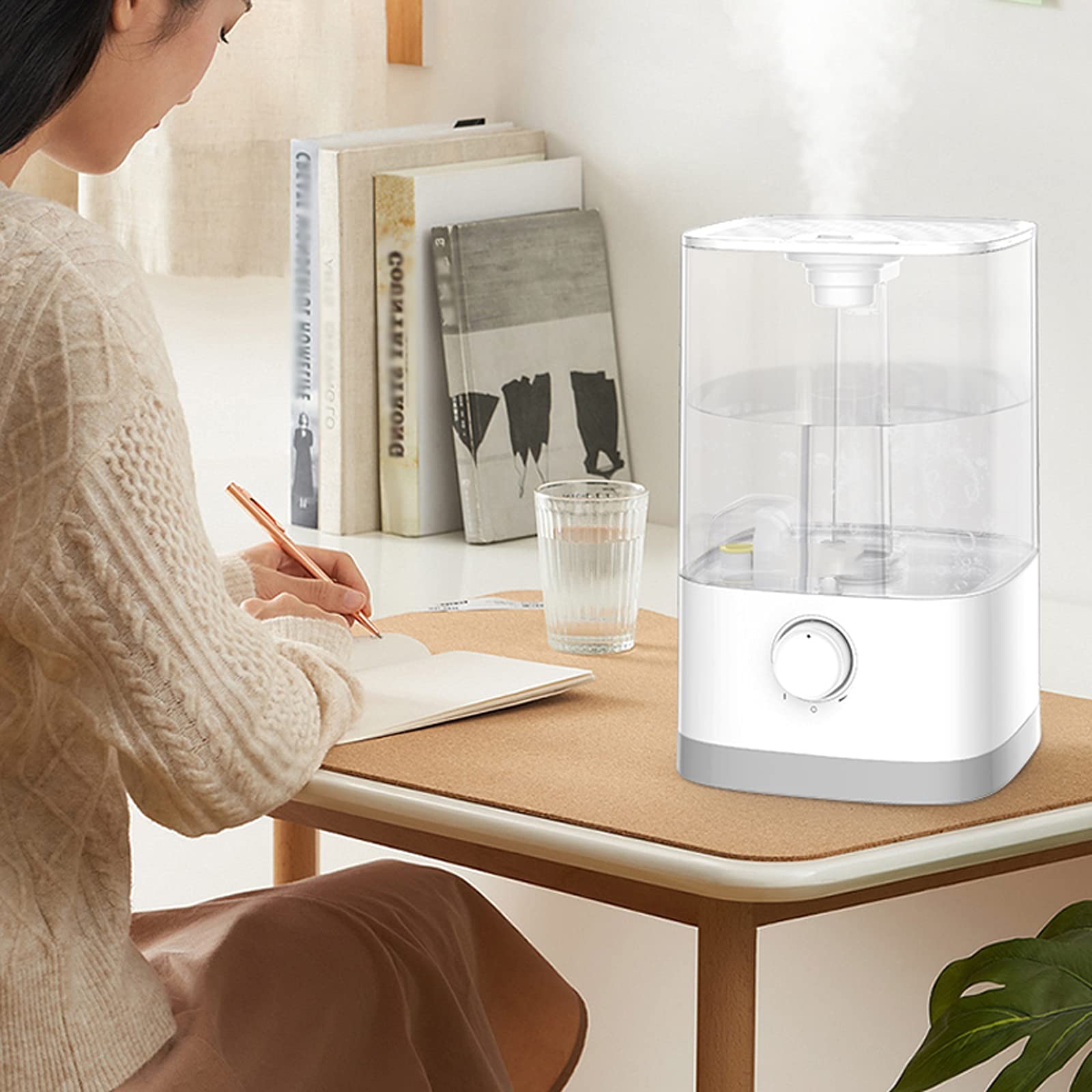Ultrasonic Air Humidifier & Essential Oil Diffuser for Bedroom, Home, Baby Nursery - Auto Shut-Off, Super Quiet Mist - Perfect for Dry Air Relief, Aromatherapy & Better Sleep