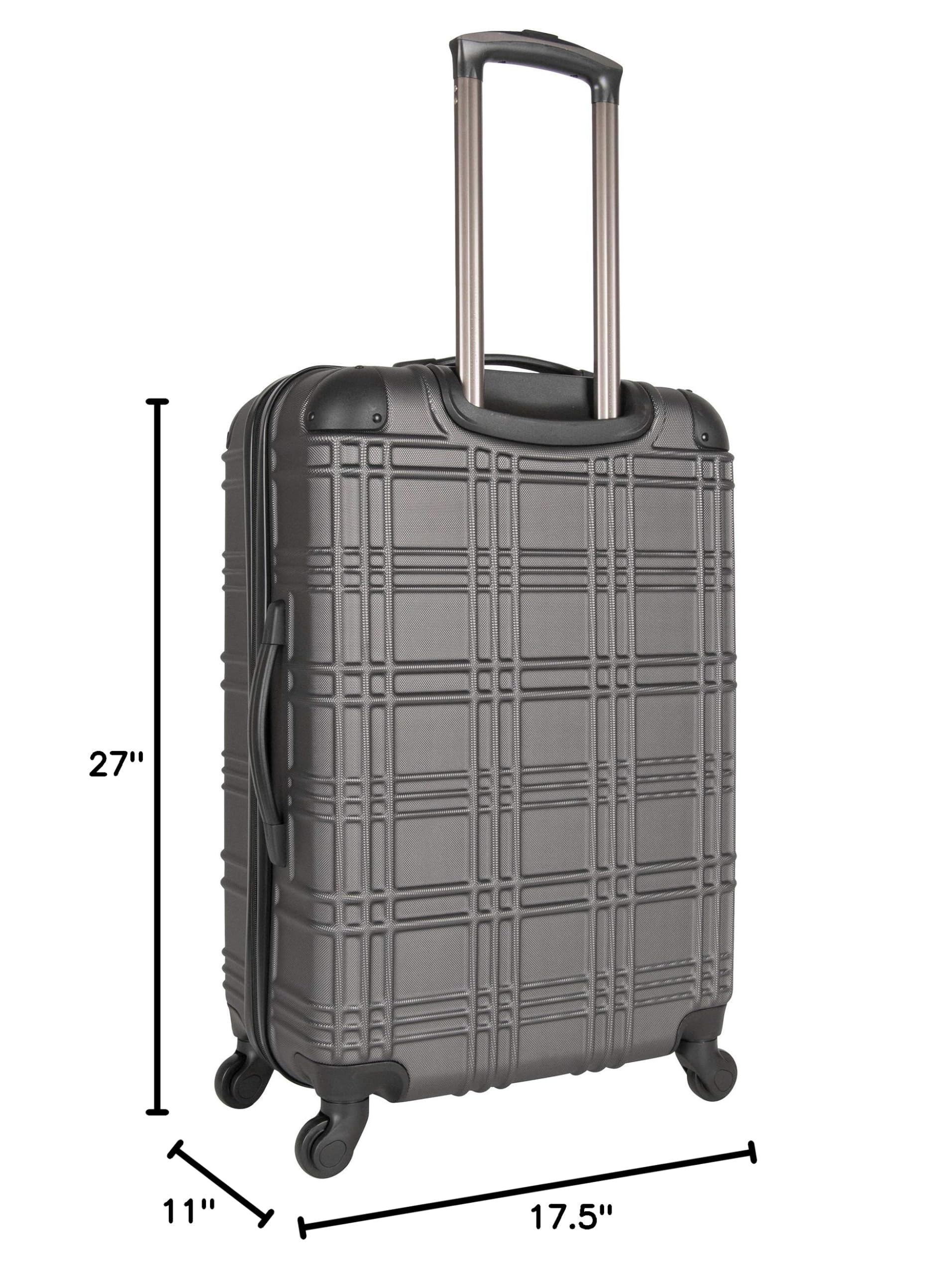 Ben Sherman Nottingham Lightweight Hardside 4-Wheel Spinner Suitcase - 24-Inch Checked Luggage for Travel, Charcoal | Durable Carry-On for Business Trips & Vacations