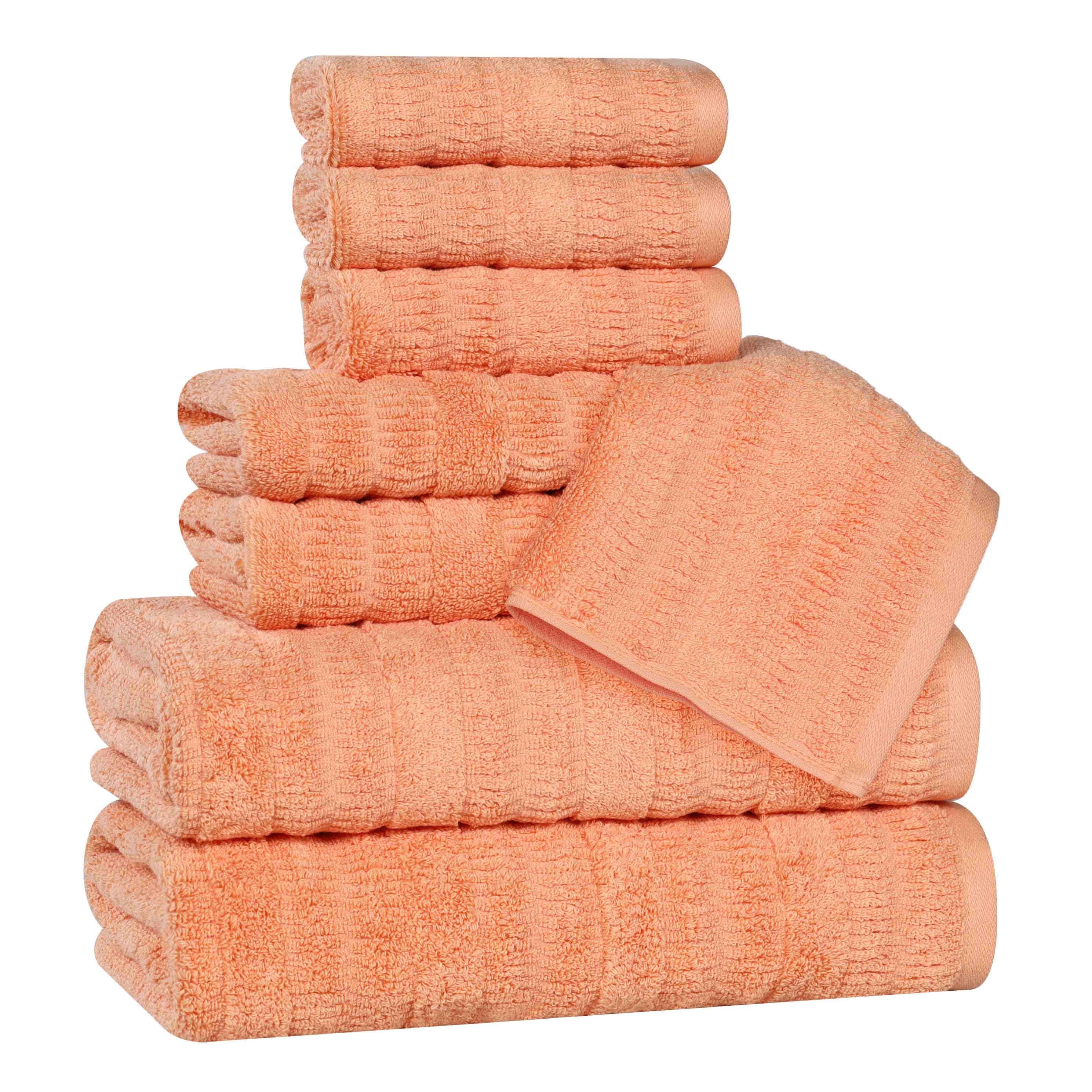 Mika Smart Twist Cotton 8-Piece Towel Set - Soft, Absorbent & Quick-Drying Bath Towels for Spa, Gym & Luxury Home Use