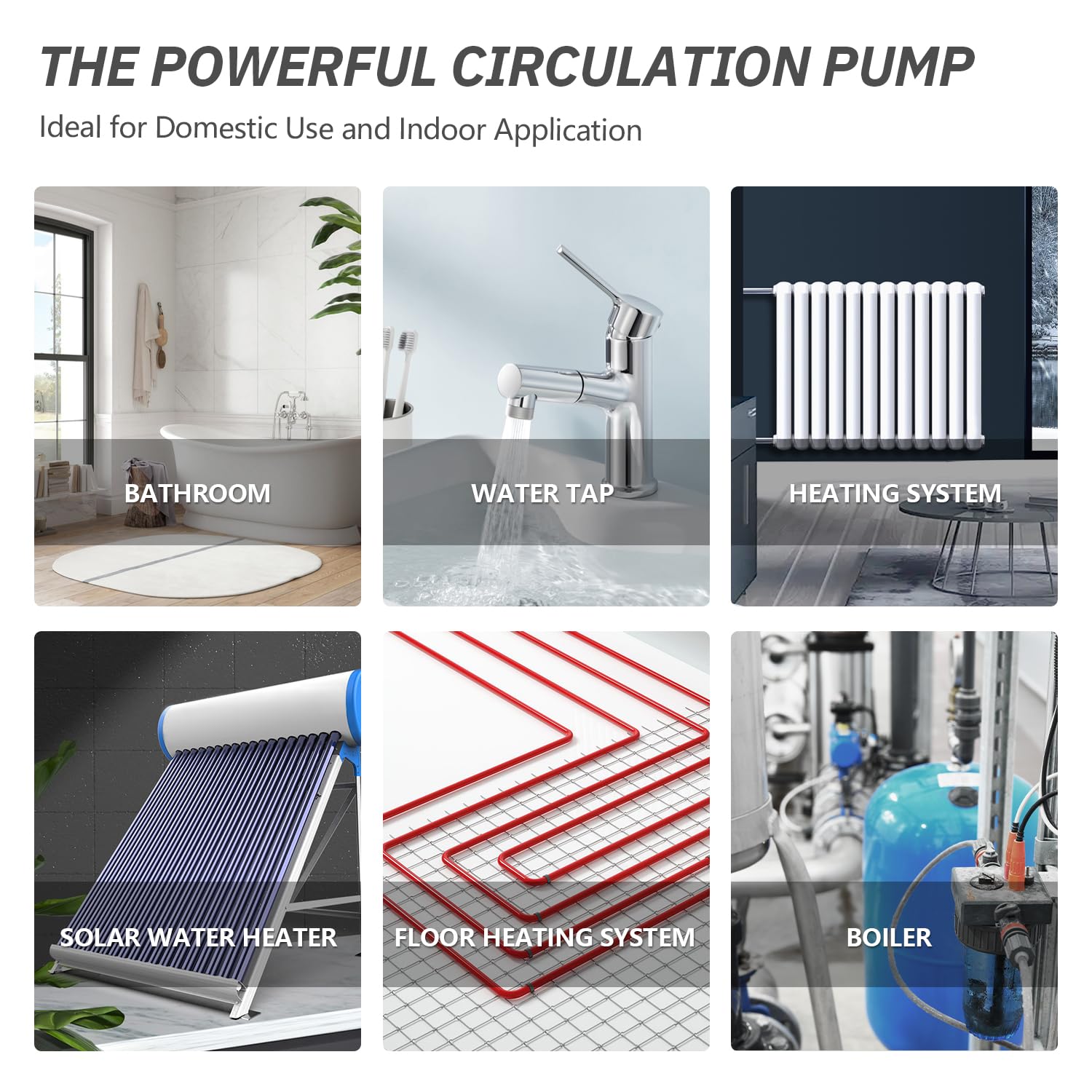 110V 12.6 GPM Hot Water Recirculating Pump with 3-Speed Control & Check Valve - 1
