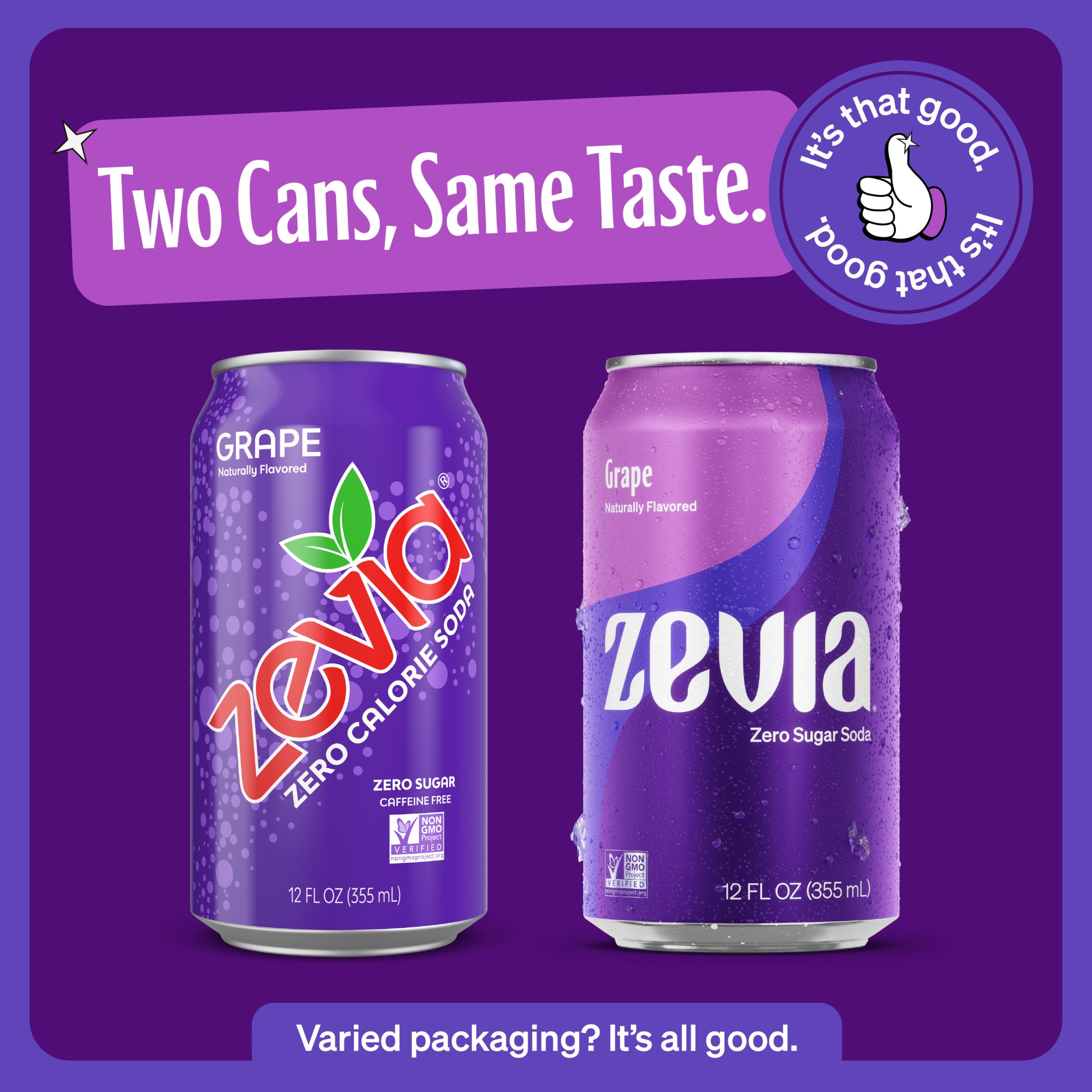 Zevia Grape Zero Calorie Soda - 6 Pack (12 Fl Oz Cans) | Naturally Sweetened, No Artificial Ingredients | Perfect for Parties, Healthy Refreshment & Keto Diet