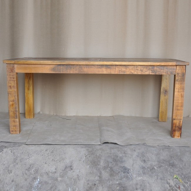 Reclaimed Mango Wood Rectangle Dining Table - 6 to 8 Seater, Honey Finish, 180cm - Perfect for Farmhouse, Rustic & Modern Dining Rooms