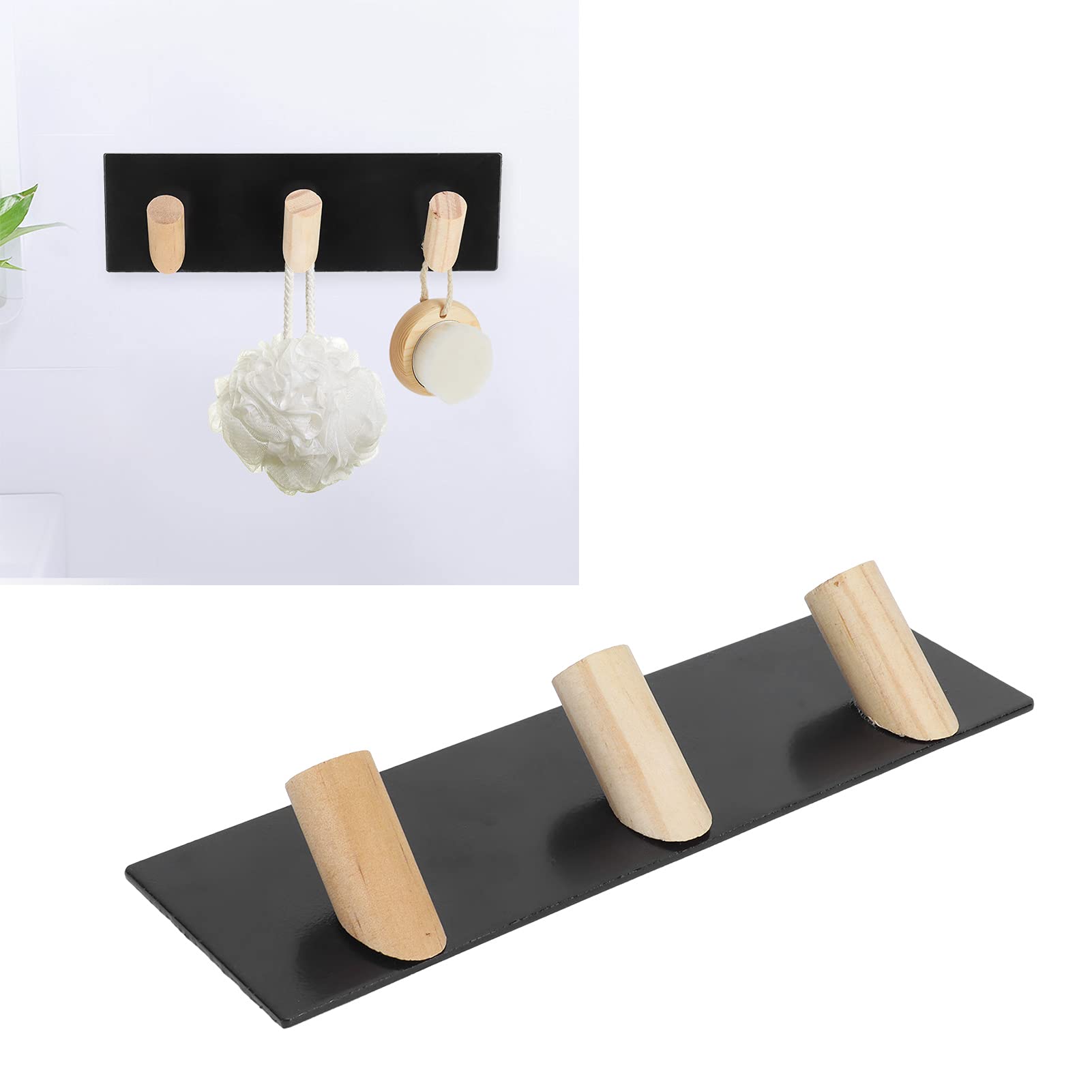 Wall Hooks - Black Small T321 Polar Animal Wall Mounted Hangers for Hats, Coats & Accessories | Perfect for Bathroom, Kitchen, Bedroom & Entryway Organization