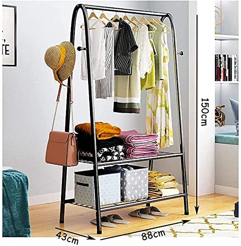Heavy Duty Clothes Rack with Wheels - Easy to Assemble Mobile Wardrobe for Laundry Room, Bedroom & Closet - Sturdy Garment Rail for Drying Clothes, Organizing Outfits & Space Saving Storage Solution