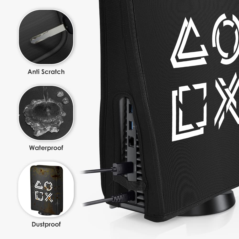 Wedorat Waterproof Dust Cover for PS5 Pro/PS5/PS5 Slim - Washable Protective Sleeve with Soft Lining | Gaming Console Accessories | Perfect for Dust Protection & Travel Storage