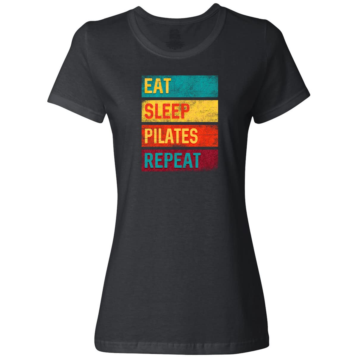 Eat Sleep Pilates Repeat Women's T-Shirt - Fitness & Yoga Workout Apparel - Comfortable Cotton Tee for Gym, Studio & Casual Wear