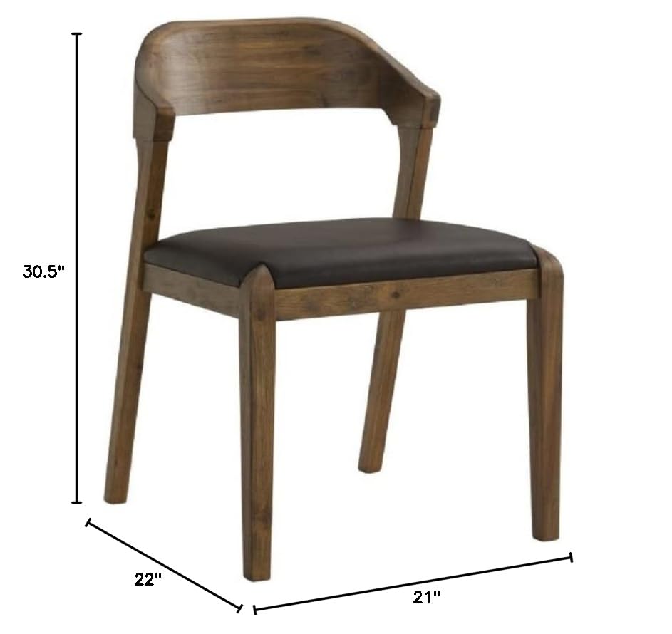 Boraam Rasmus Dining Chair - Solid Wood, Wire-Brushed Chestnut Finish - Perfect for Kitchen, Dining Room & Farmhouse Decor