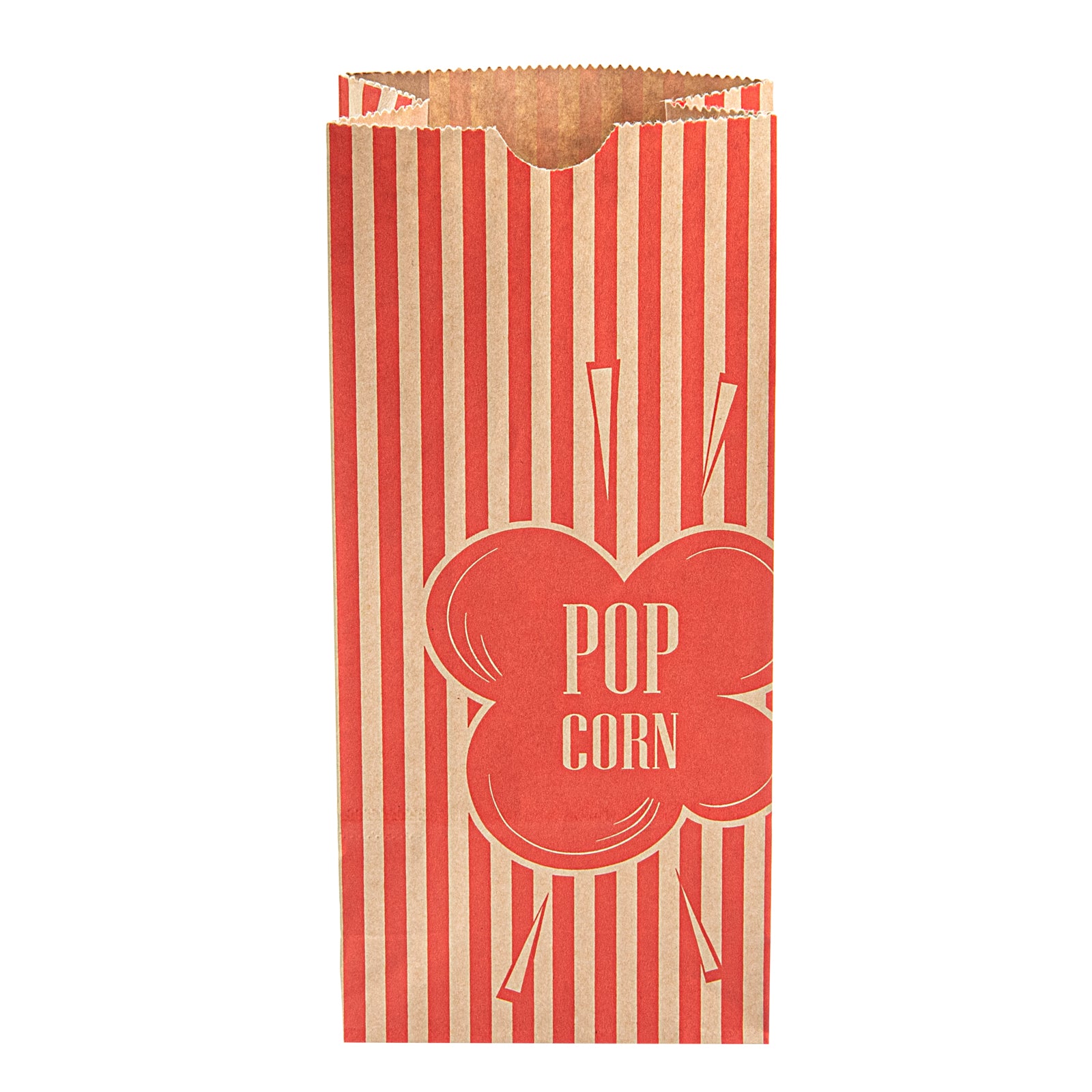 Bag Tek 2 oz Red & Kraft Paper Popcorn Bags - 5.25