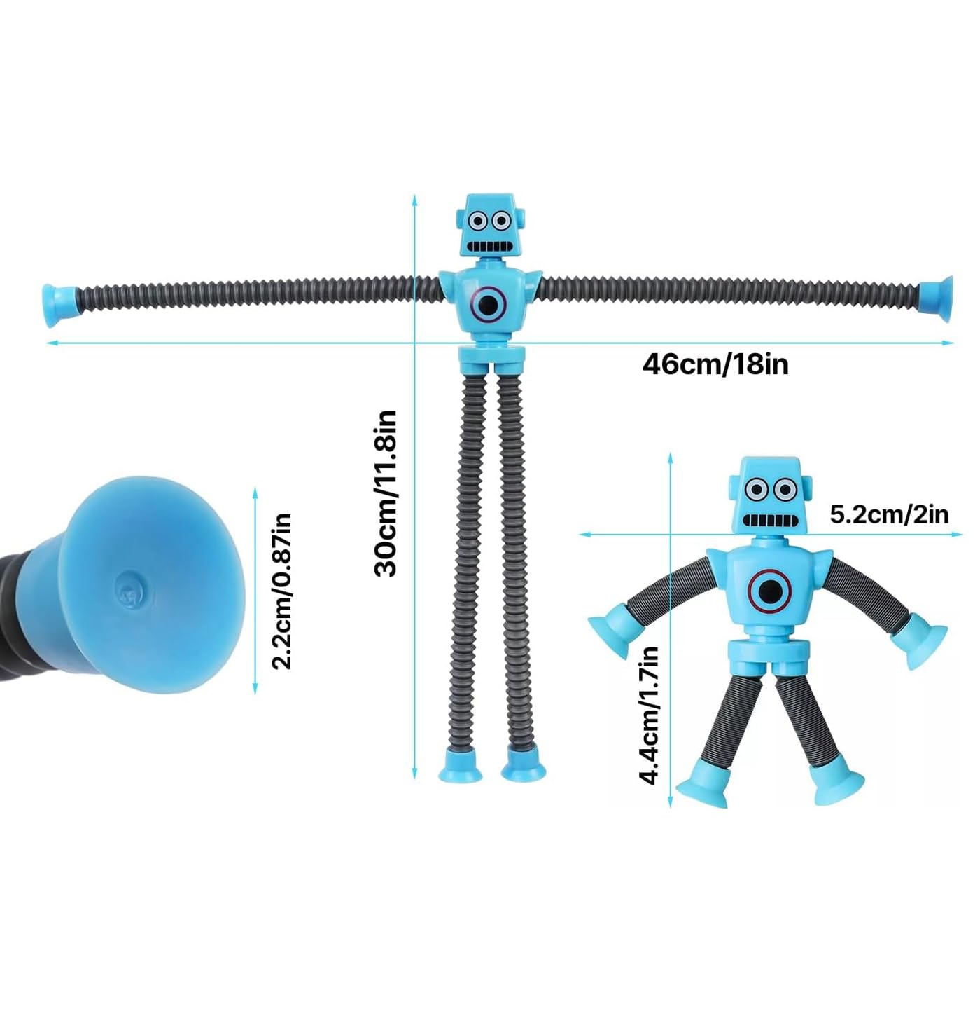 SSKHE Telescopic Suction Cup Robot Toy, Sensory Stretching Changing Shape Robot, Extendable Pulling Arm Educational STEM Toy for Kids - Perfect for Playtime, Learning & Stress Relief