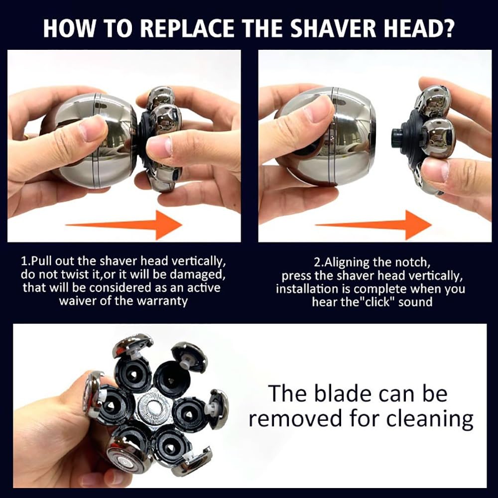 5-in-1 Electric Head Shaver for Men - Rechargeable Wet/Dry Beard Trimmer & Bald Head Shaving Kit with LCD Display | Perfect for Travel, Home Grooming & Barber Shops