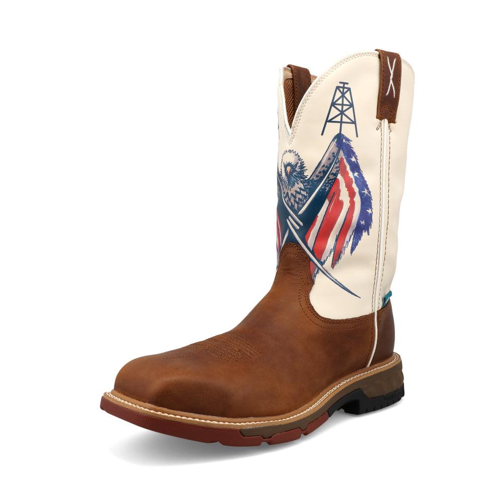 Men's 12-Inch Western Work Boots - Durable Leather Cowboy Boots for Ranch, Construction & Outdoor Work | Comfortable Safety Footwear for Men