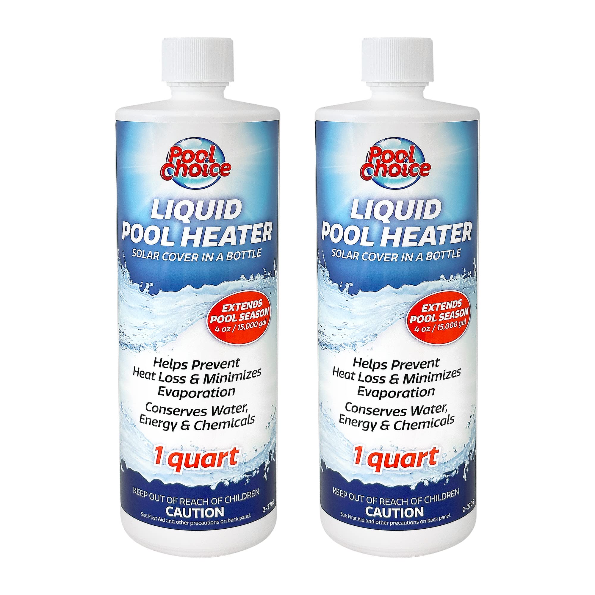 Premium Liquid Pool Heater Solar Cover - 1-Quart 2-Pack | SpaChoice Solar Blanket for Swimming Pools | Made in USA | Extend Swimming Season & Reduce Heat Loss