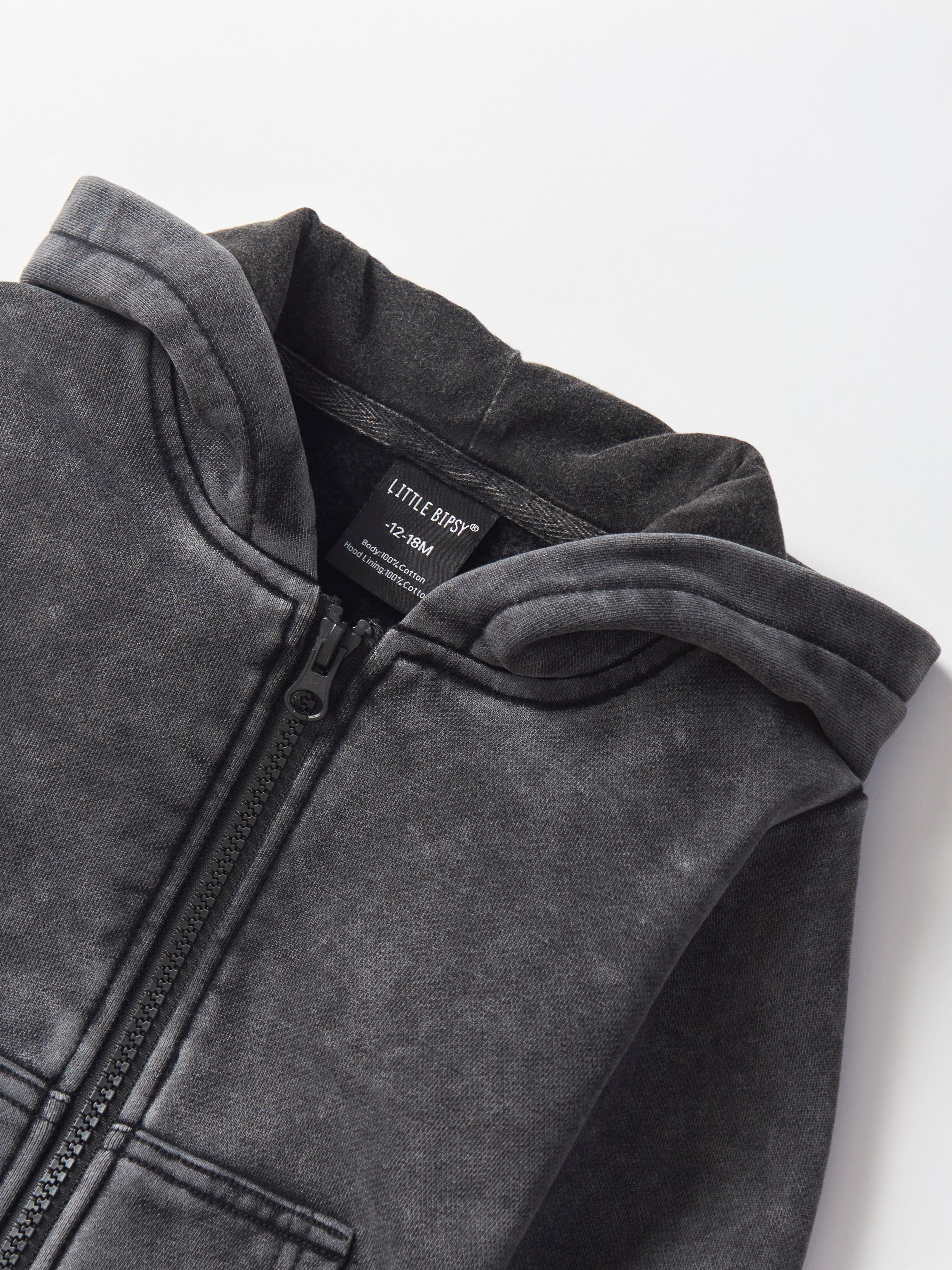 Acid Wash Zip Hoodie for Men & Women | Black Distressed Pullover Jacket | Streetwear Fashion, Casual Outfit, Gym Wear
