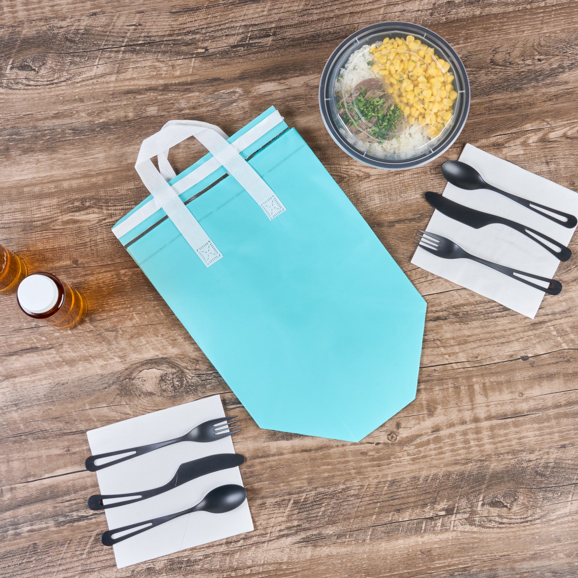 Premium Insulated Takeout Bags - Tamper Evident Food Delivery Bags (10.25