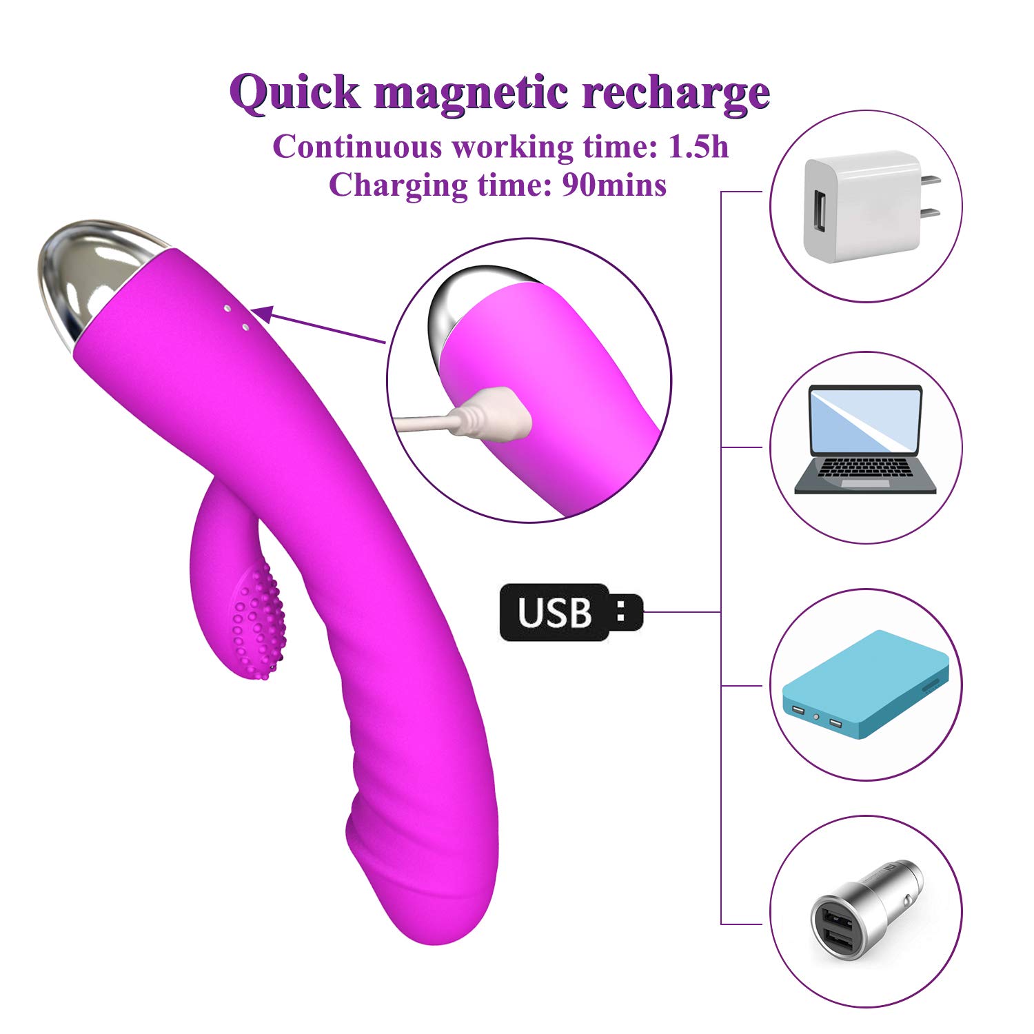 10 Powerful Modes Rechargeable Vibrator for Women & Couples - Wireless Waterproof Adult Sensory Toy with Body-Safe Silicone - Perfect for Solo Play, Couples Intimacy & Stress Relief