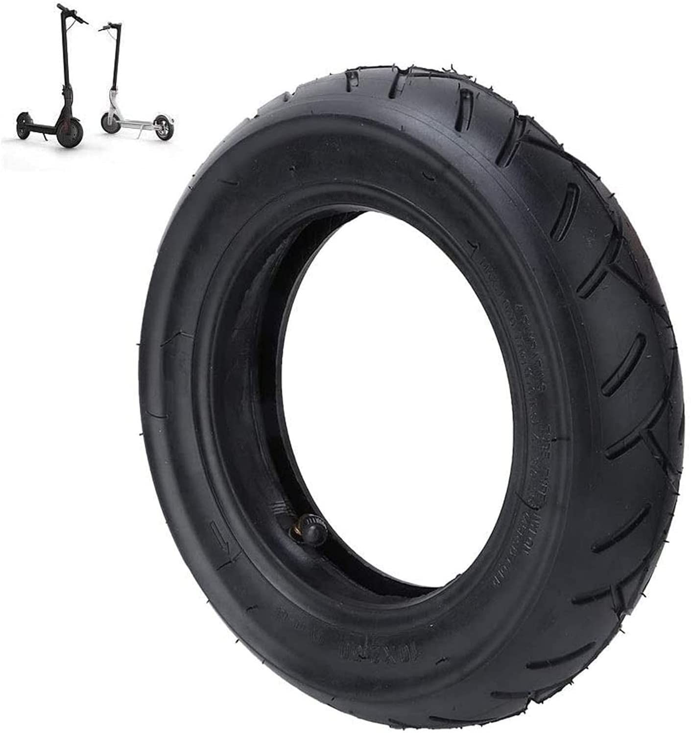 10 Inch Front/Rear Scooter Inner Tube & Inflatable Tire Replacement - Compatible with Electric Scooters - Durable Black Tires for Urban Commuting & Outdoor Adventures