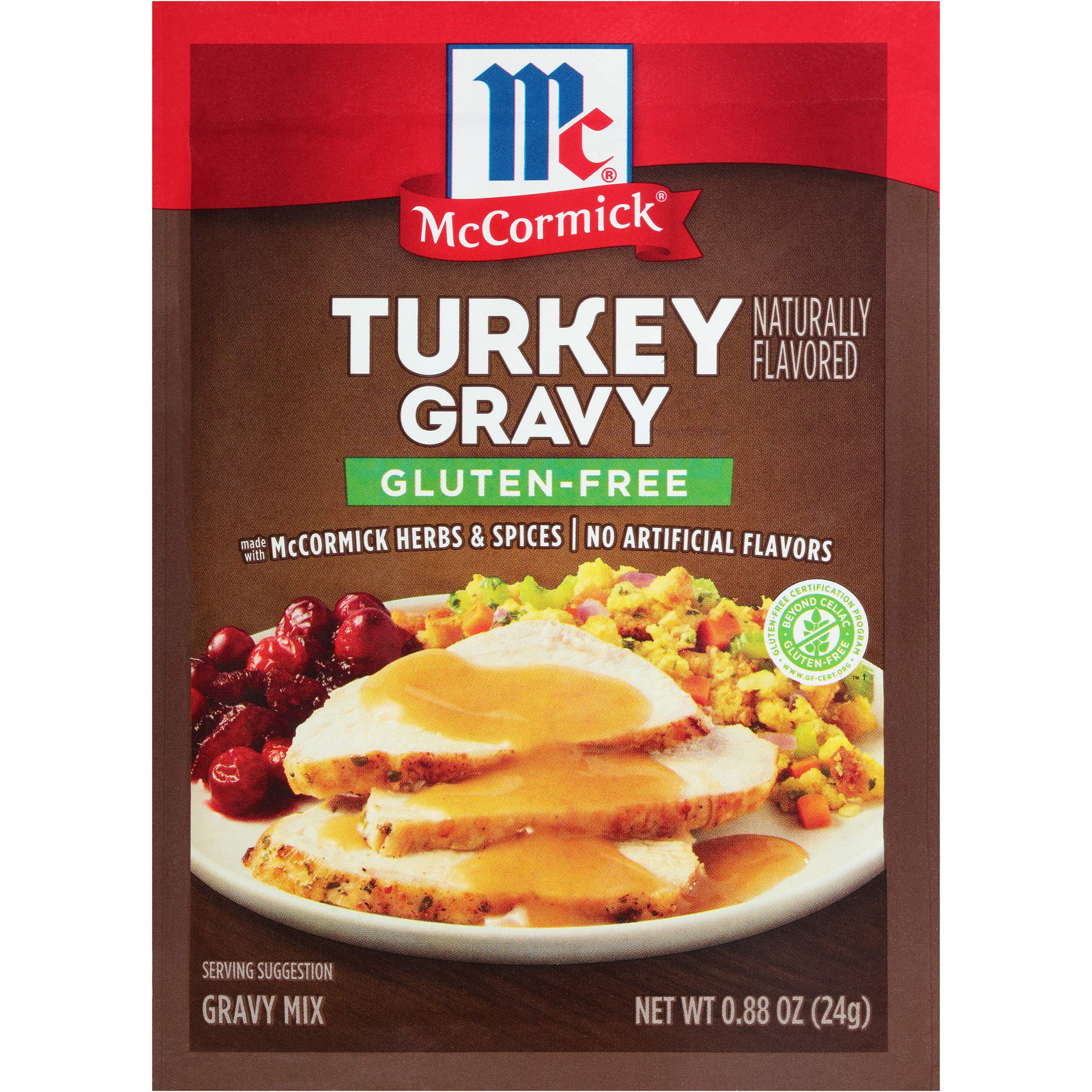 McCormick Gluten Free Turkey Gravy Mix - 0.88 oz Packets for Thanksgiving, Holiday Dinners & Easy Homemade Meals