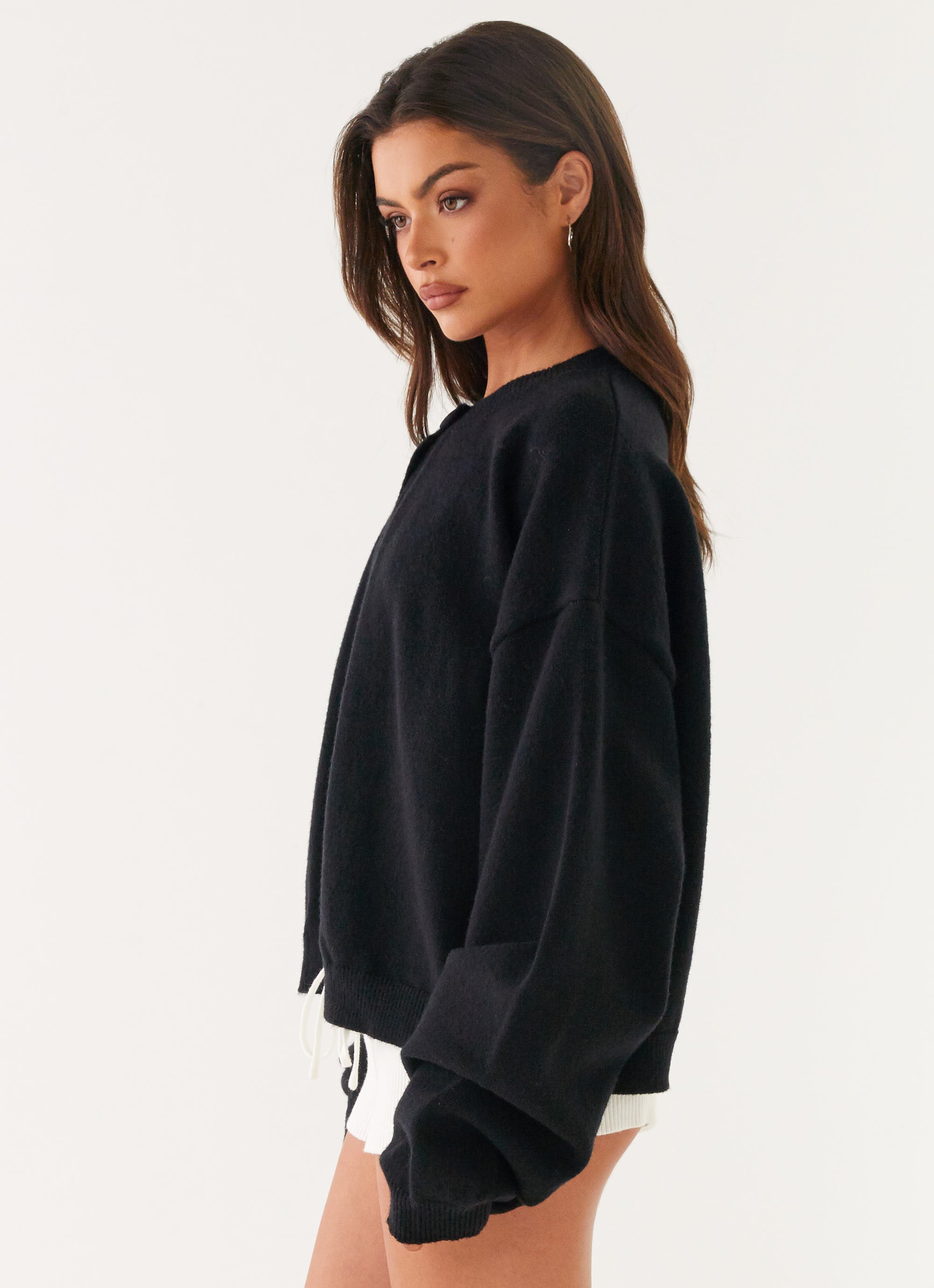 Annie One Button Cardigan for Women - Soft & Cozy Black Knit Sweater | Perfect for Office, Date Night & Casual Outfits