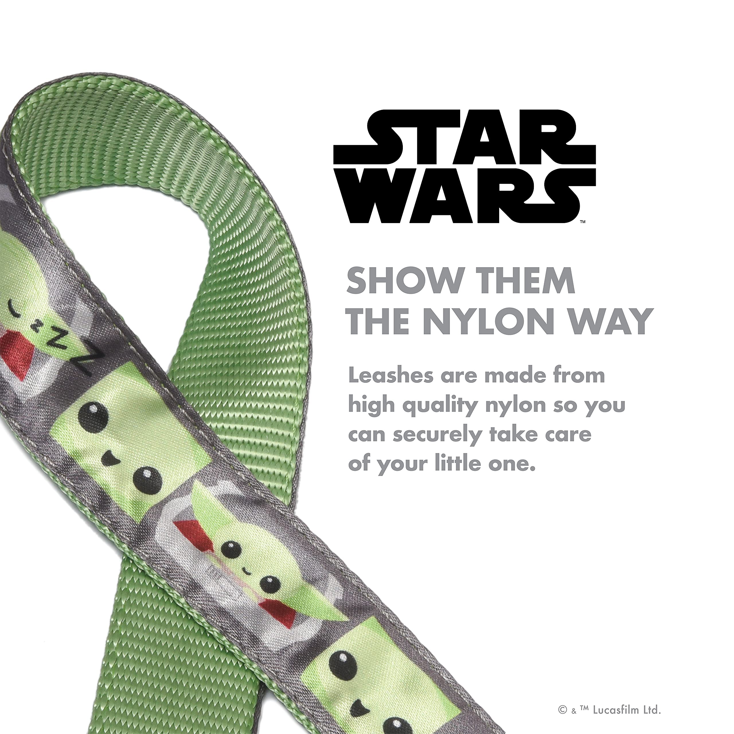 **Star Wars The Mandalorian Baby Yoda Dog Leash - 6ft Green Nylon Pet Leash for Small Medium Large Dogs | Adjustable & Durable | Perfect for Walking, Hiking & Outdoor Adventures**