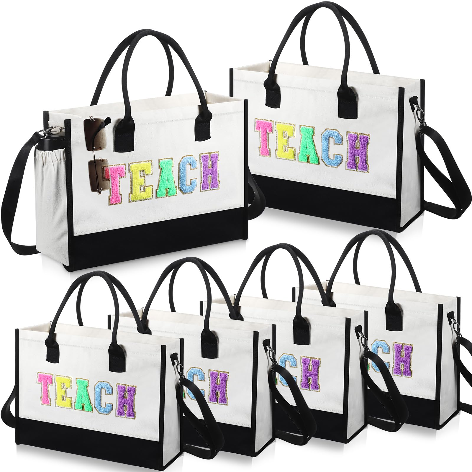 6 Pcs Teacher Tote Bags - Christmas & Graduation Gifts for Her