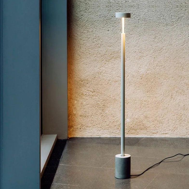 Sleek Modern Black Round Minimalist Floor Lamp - Adjustable Height for Living Room, Bedroom, or Office Lighting Decor