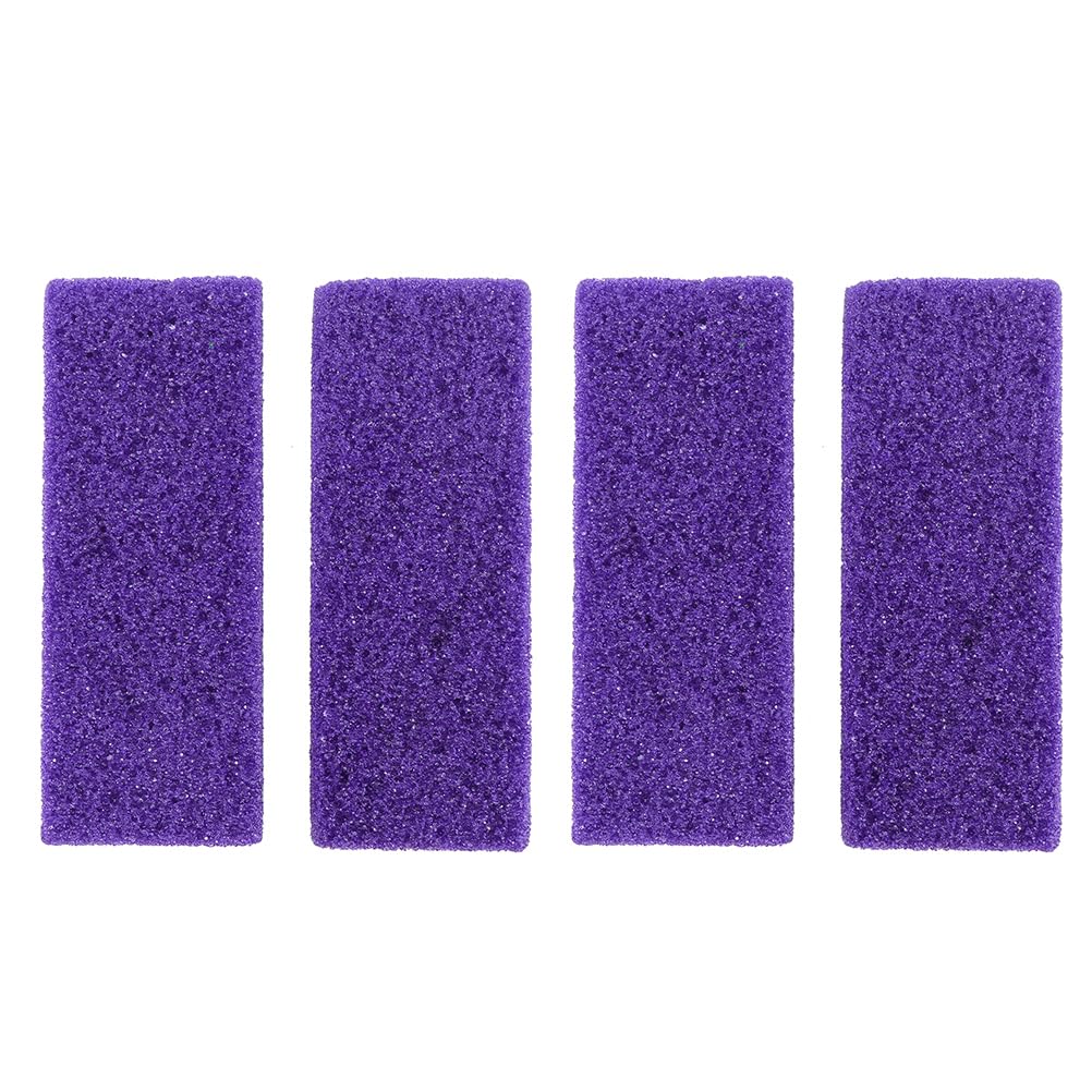 4-Pack Double Sided Pumice Stone for Feet - Professional Hard Skin Remover & Cracked Heel Exfoliator - Pedicure Tools for Soft Smooth Feet - Perfect for Home Spa, Foot Care Routine & Cracked Heel Treatment (Purple)