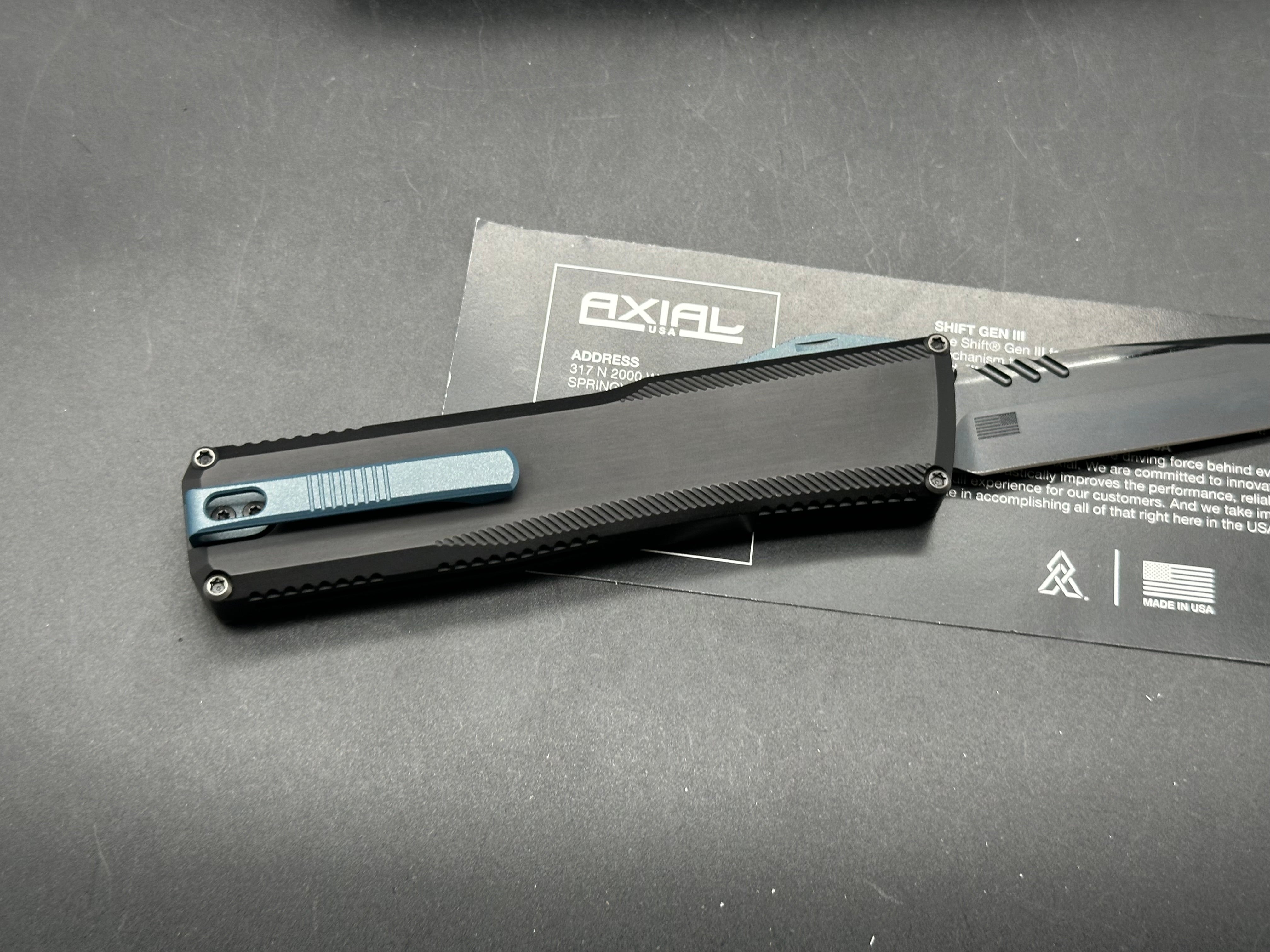 AXIAL Shift Gen 3 Wharncliffe DLC Coated Folding Knife - EDC Pocket Knife for Outdoor, Camping & Everyday Carry