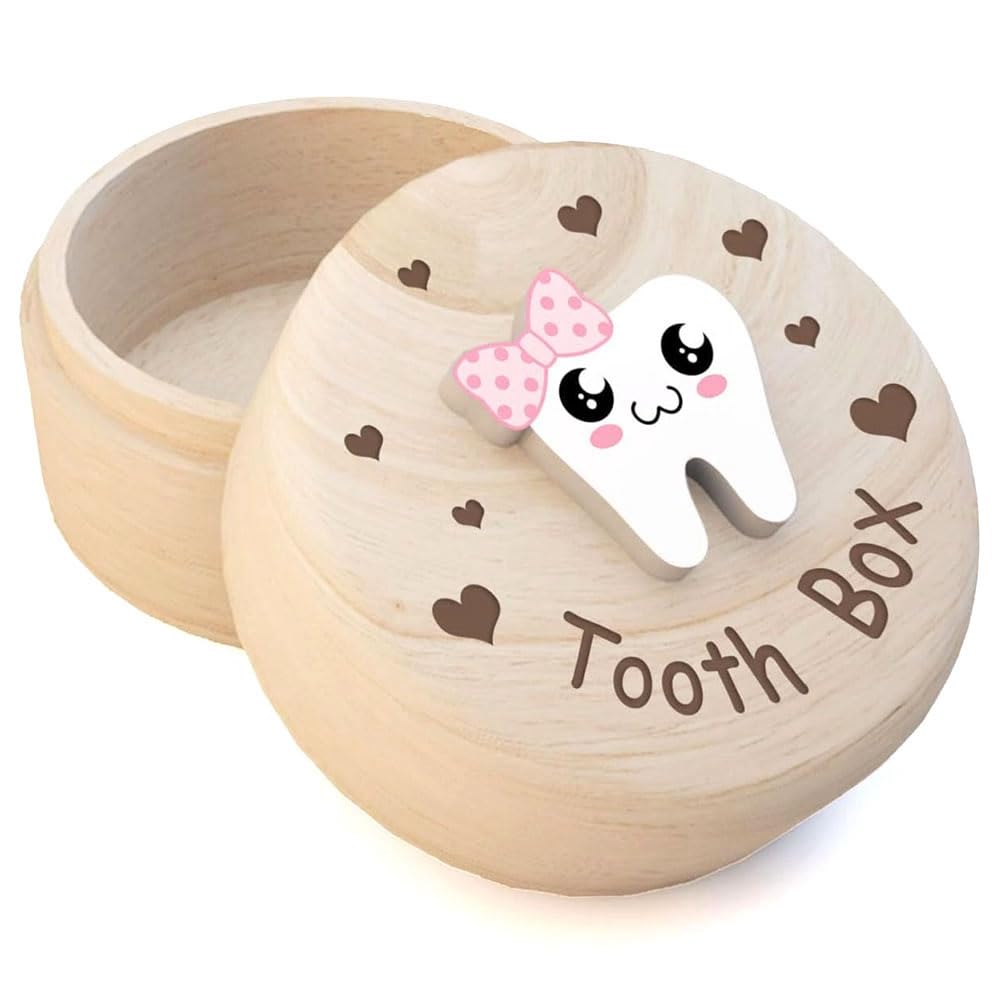 Retasica Tooth Fairy Box - 3D Tooth Keepsake Storage for Kids, Baby Tooth Holder with Engraved Design, Perfect First Lost Tooth Souvenir & Memory Box (Great for Tooth Fairy Visits & Childhood Milestones)
