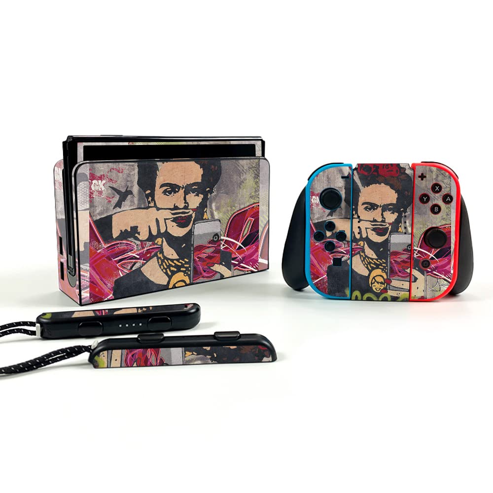 MightySkins Nintendo Switch OLED Skin - Graffiti Selfie Design | Protective Vinyl Decal Wrap Cover | Durable & Easy to Apply | Made in USA | Perfect for Gaming Protection & Customization