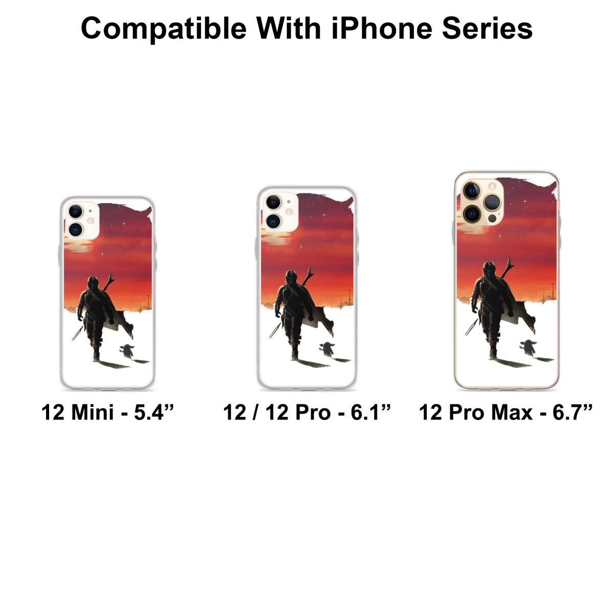 Star Wars Grogu & Hunter Canvas Phone Case for iPhone 15 14 13 12 11 X Xs Xr 8 7 6 6s Plus Pro Max - Clear Protective Cover with Slim Fit Design | Perfect for Daily Use, Travel & Gift Giving