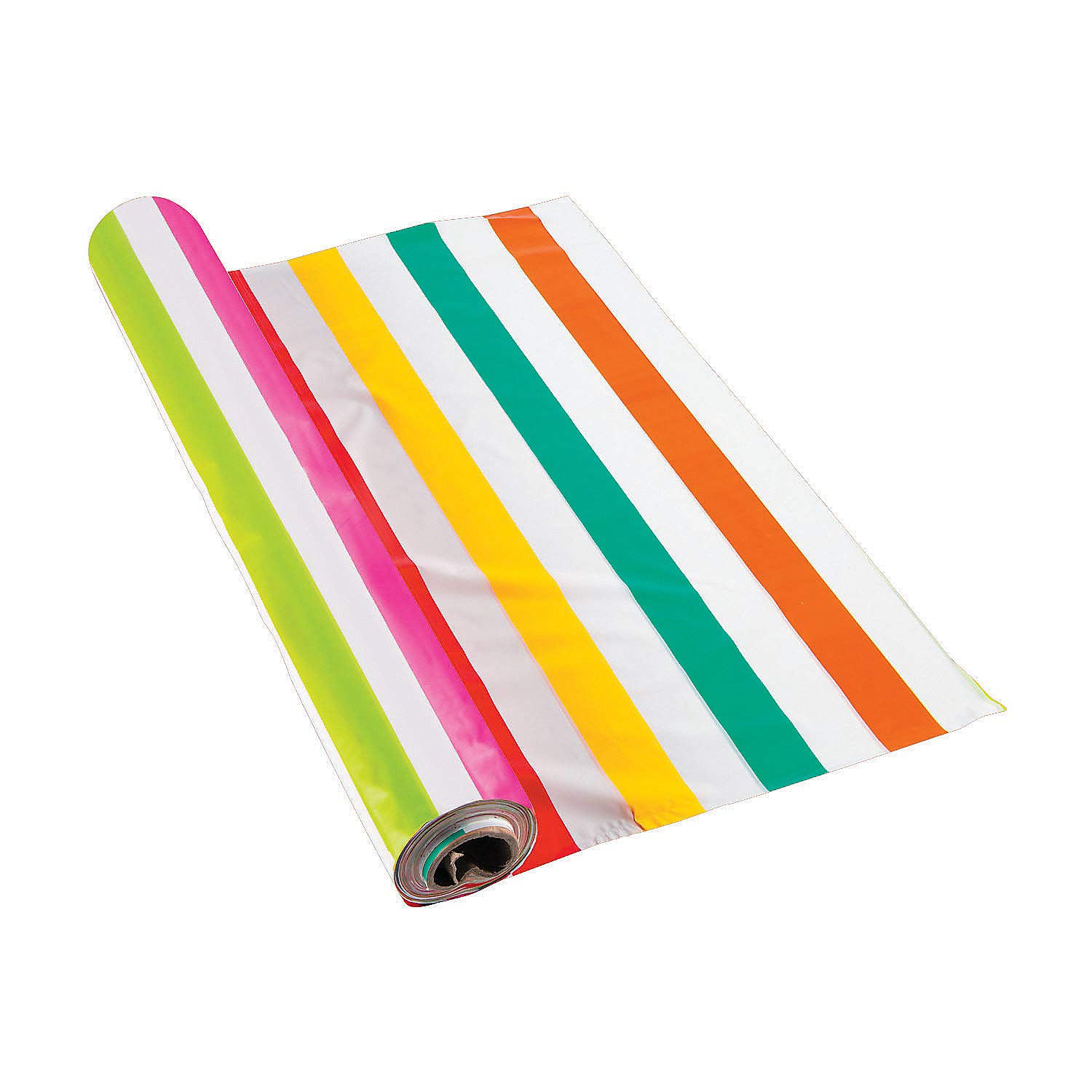 LUAU BRIGHT STRIPED TABLECLOTH ROLL - 1 Piece Hawaiian Party Table Cover for Tropical Themed Events, Luau Decorations & Outdoor Gatherings - Perfect for Beach Parties, BBQs, and Summer Celebrations