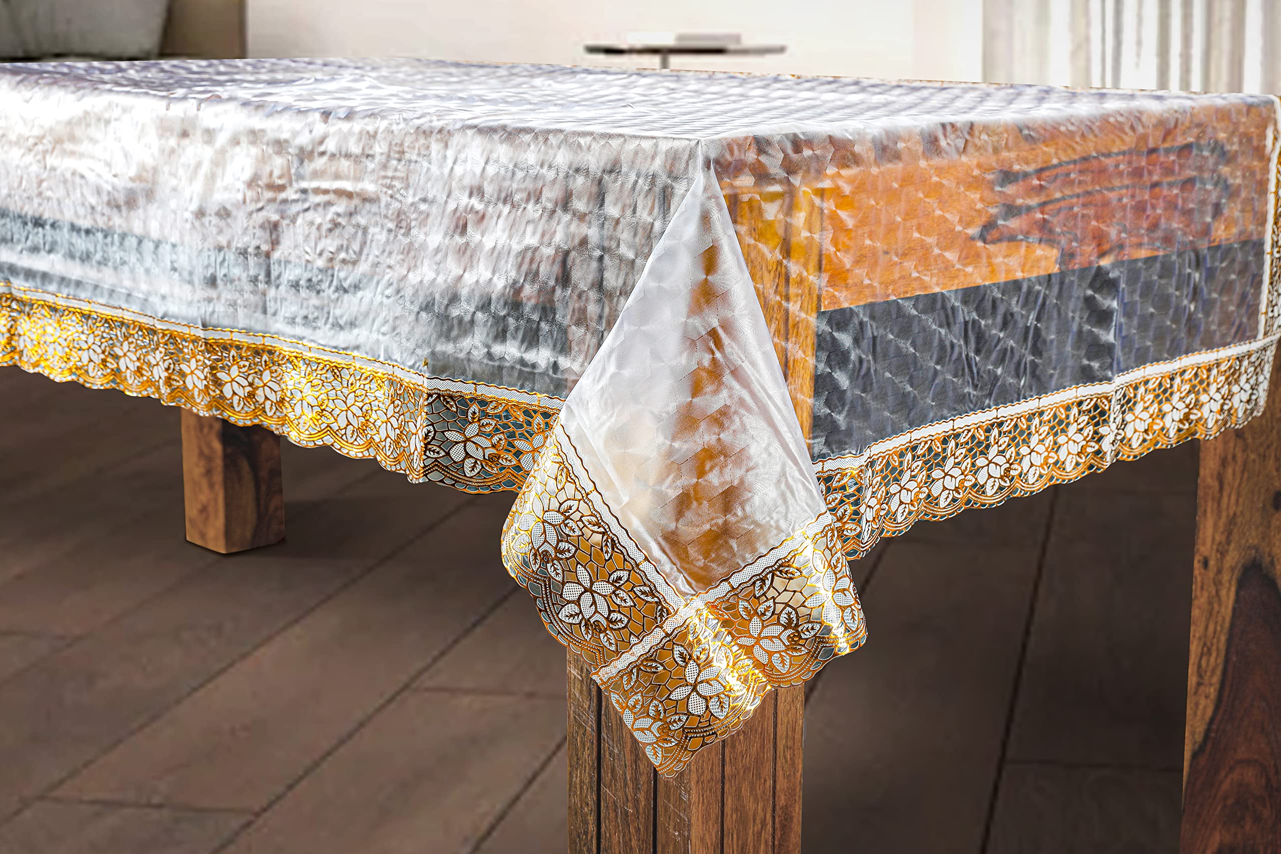 Waterproof PVC Table Cover 40x60 Inches for Rectangular Dining Table - Fits 2-4 Seater, Durable & Easy Clean Center Table Protector for Indoor/Outdoor Use - CASA-NEST Brand