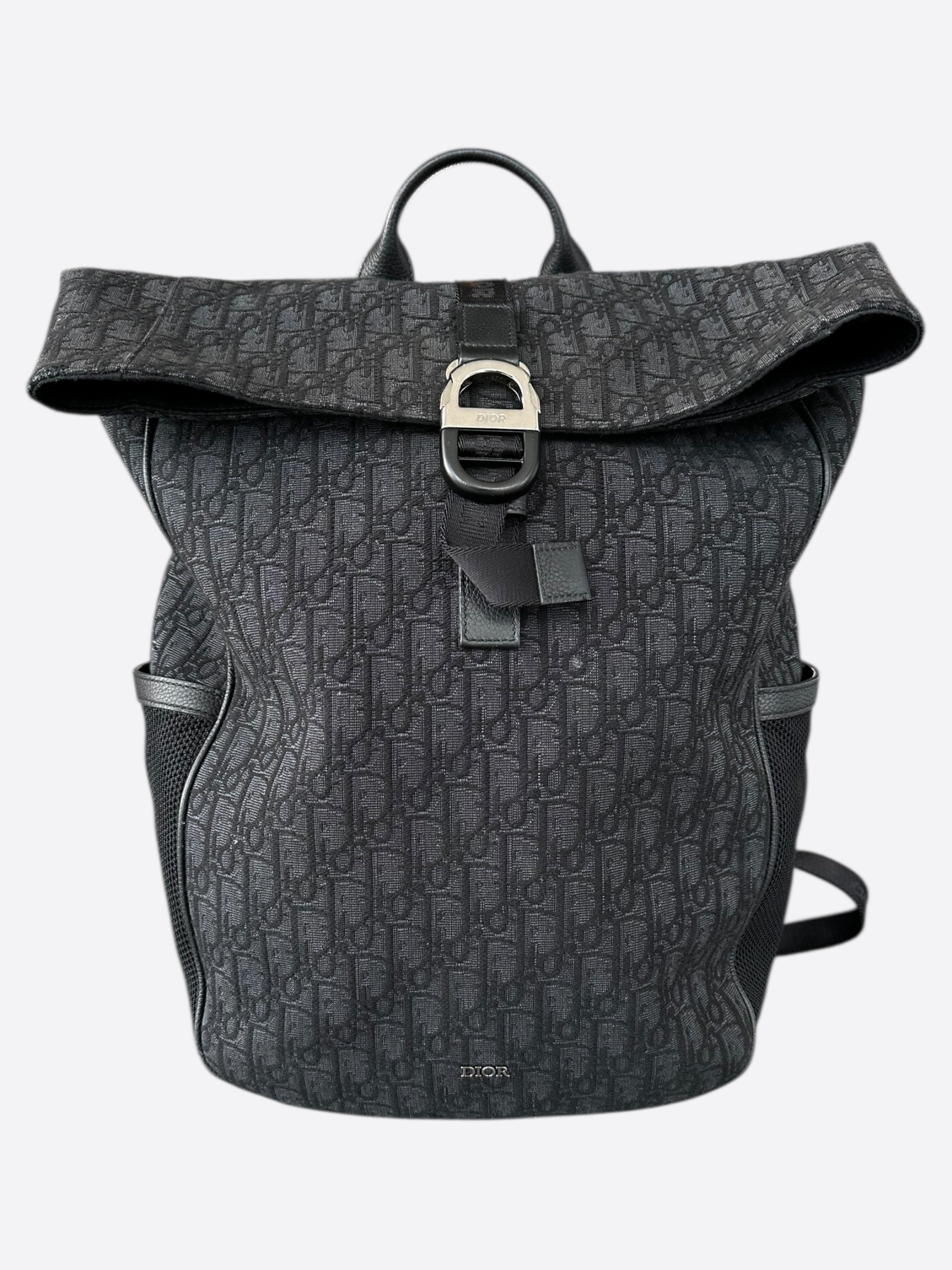 Dior Black Oblique 8 Roll Backpack for Women | Luxury Designer Travel Backpack | Perfect for Work, Gym & Weekend Getaways