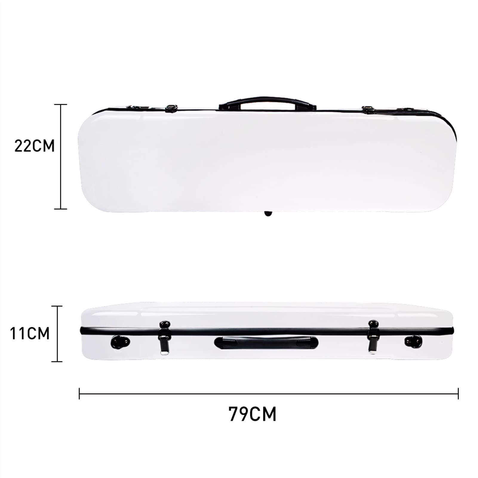 Carbon Fiber-Like Oblong Violin Case - Lightweight & Durable 4/4 Acoustic/Electric Violin Storage - Perfect for Travel, Performances & School