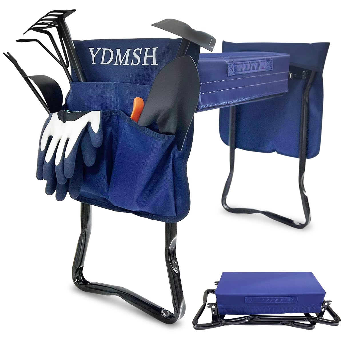 Heavy Duty Foldable Garden Kneeler and Seat - Extra Wide Gardening Bench for Seniors, Kneeling Stool with Comfortable Cushion - Perfect for Planting, Weeding, and Outdoor Gardening Activities