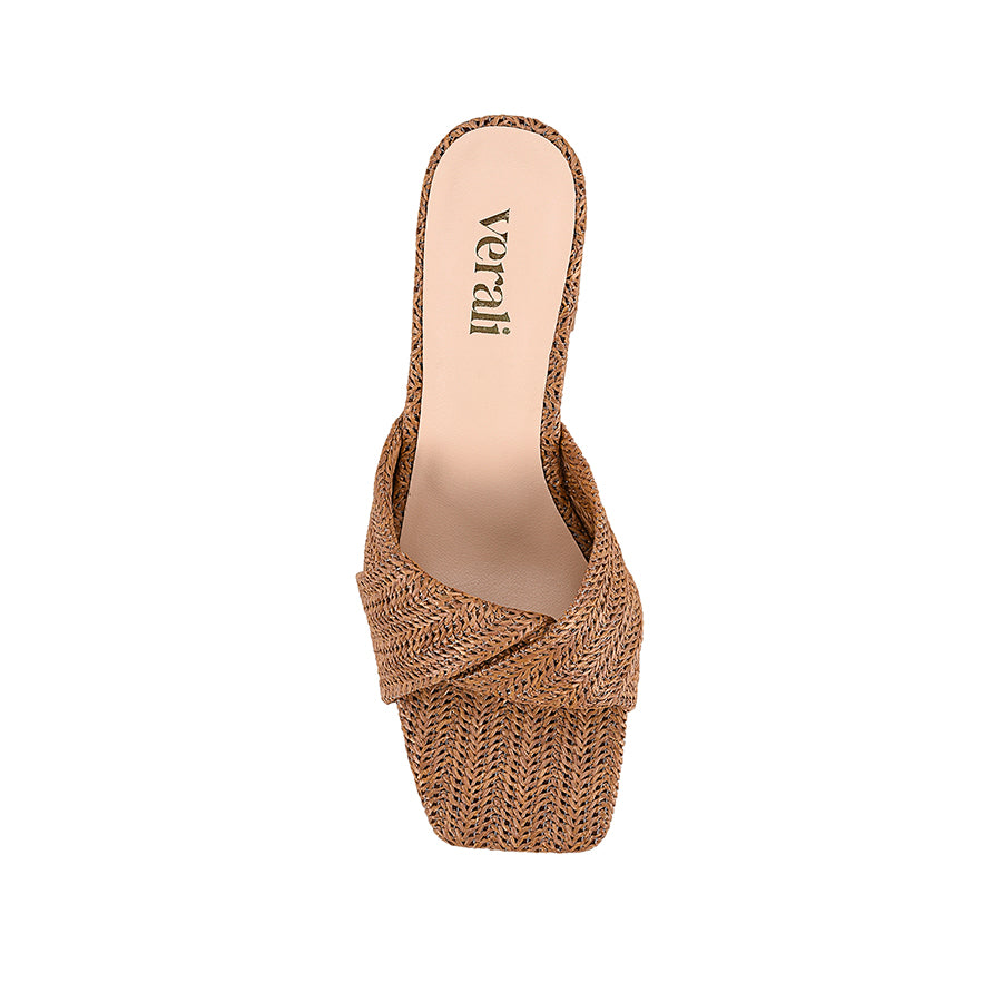 Stella Block Heel Mules - Comfortable Tan Raffia Slides for Women | Perfect for Summer Outfits, Beach Vacations & Casual Wear