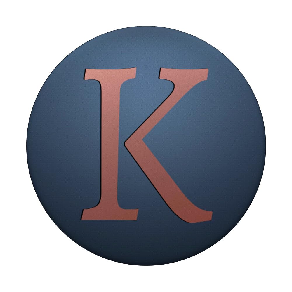 Rose Pink Letter K Monogram PopSocket on Navy Blue - Standard PopGrip for Phones & Tablets - Perfect for Personalization, Gifts, and Everyday Use