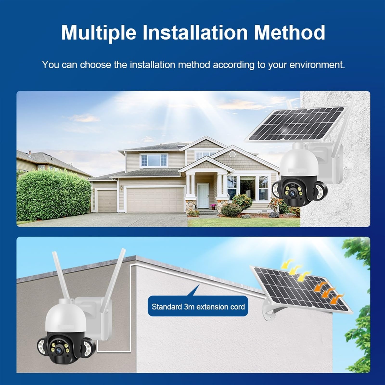 4MP 4G LTE Wireless Security Camera with Solar Panel - Outdoor CCTV Surveillance System with SIM Card Slot, 6W Solar Power & Long Battery Life for Home Security (White, Includes 128GB Storage) - Perfect for Monitoring Backyards, Driveways & Remote Properties Without WiFi