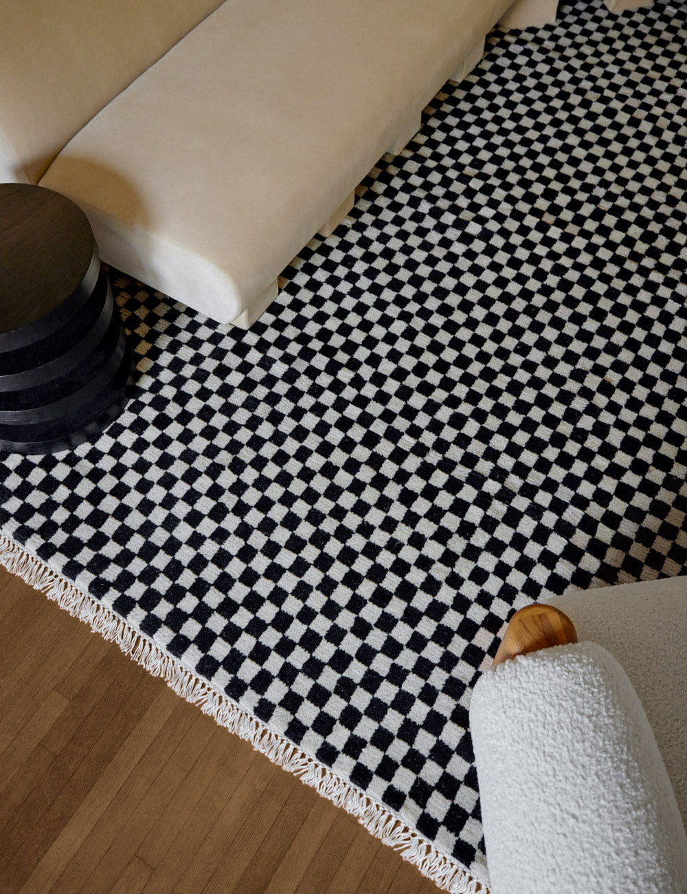 Checkerboard Hand Knotted Wool Rug Swatch 18x18 by Sarah Sherman Samuel - Stylish Home Decor for Living Room, Bedroom & Office
