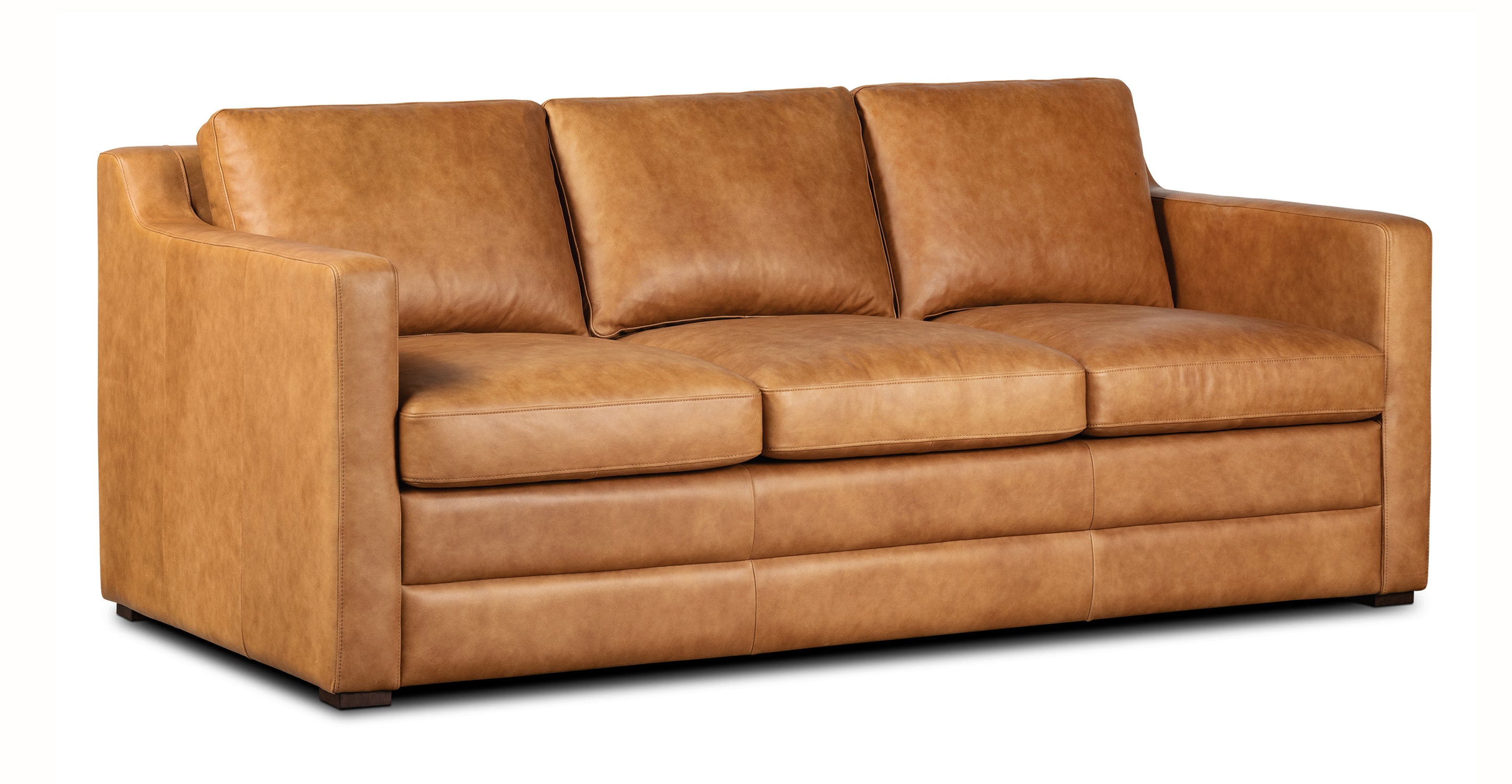 Sorrento Leather Convertible Sleeper Sofa with Pull-Out Bed - Modern Sectional Couch for Small Spaces, Living Room & Guest Room