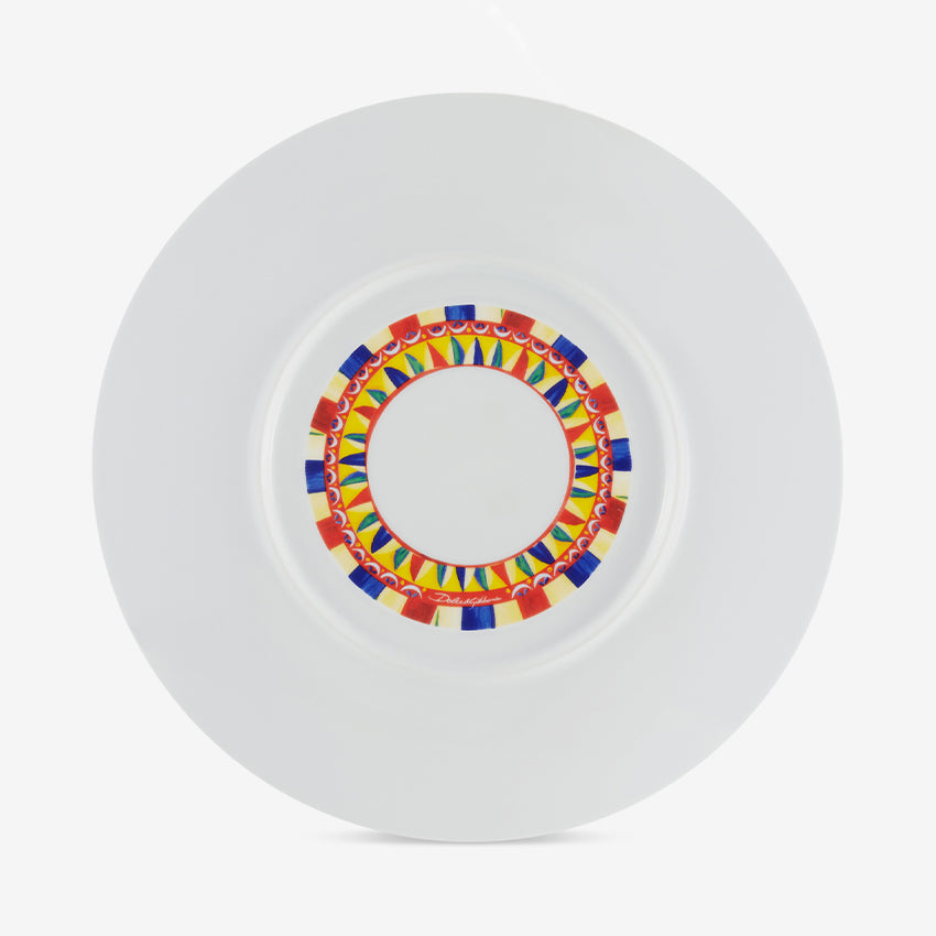 Dolce & Gabbana Casa Carretto Round Serving Plate - Elegant Italian Ceramic Tray for Desserts, Appetizers & Entertaining | Perfect for Dinner Parties, Weddings & Home Decor